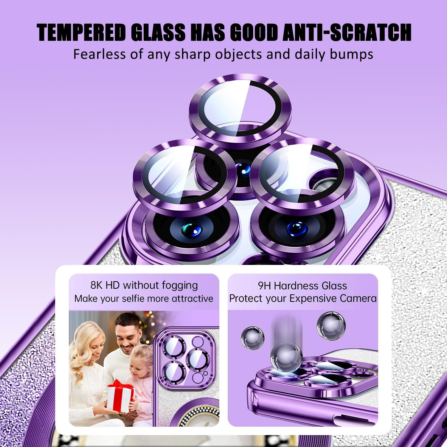 Case for Iphone 15 Pro, Compatible with Magsafe, with Camera Protection, Glitter Silicone Mobile Phone Case Compatible with Iphone 15 Pro, Shockproof, Scratch-Resistant, Cute Phone Case for Women And image number 7