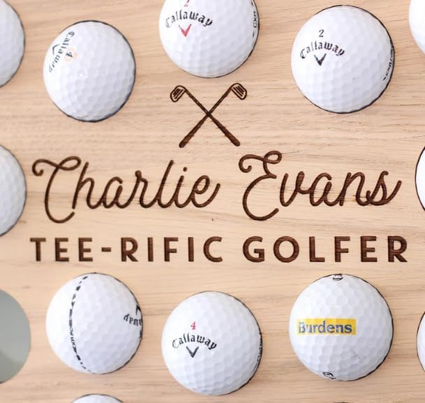 Creative Golf Collection Wall Hanging Golf Ball Wall Storage Rack Home Organization and Storage Organizer Holder Wooden Circular Mount (34 Holes) image number 2