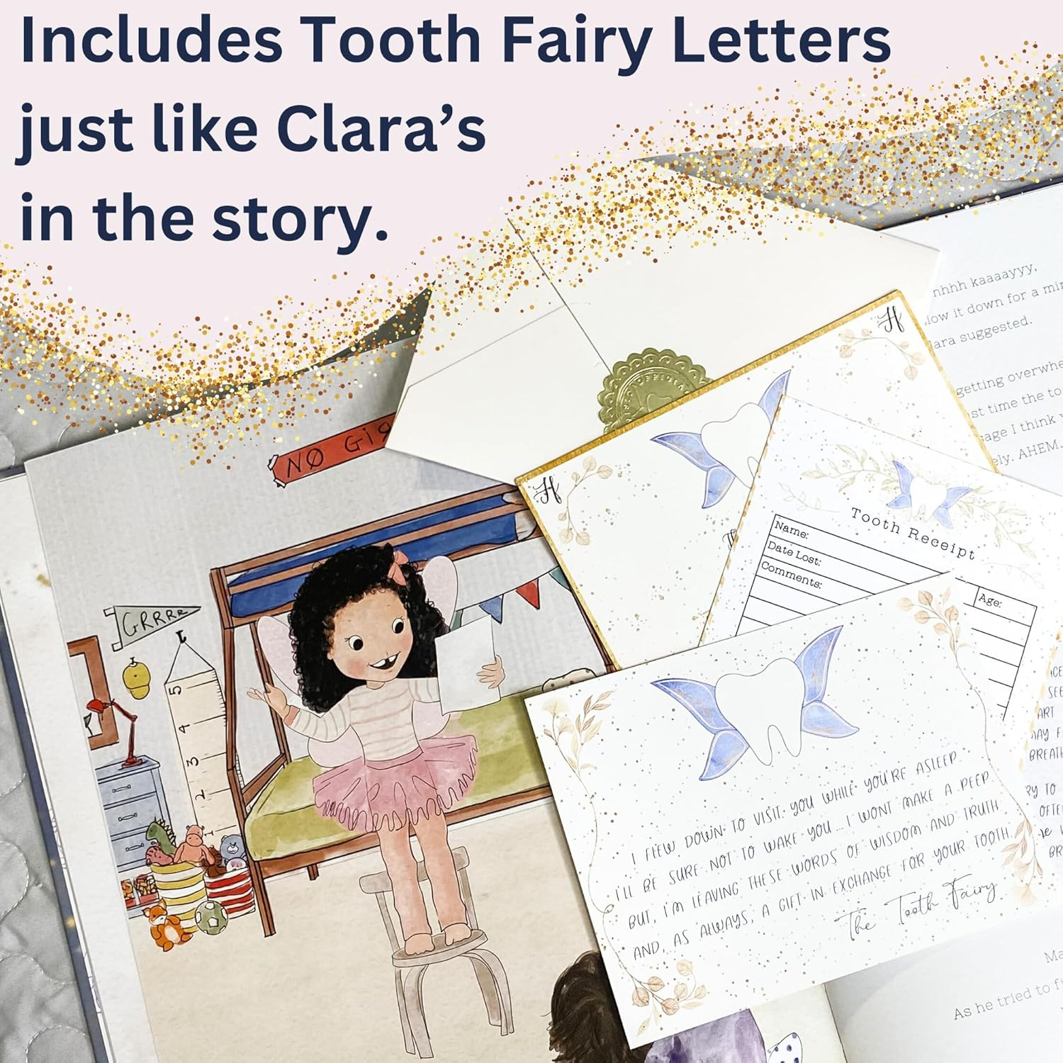 Tooth Fairy Letter Kit & Tooth Fairy Book for Boys and Girls | Tooth Fairy Gift | Tooth Book & Tooth Fairy Kit W/Tooth Receipts, Tooth Fairy Letters & More | 6X9 Softcover image number 1