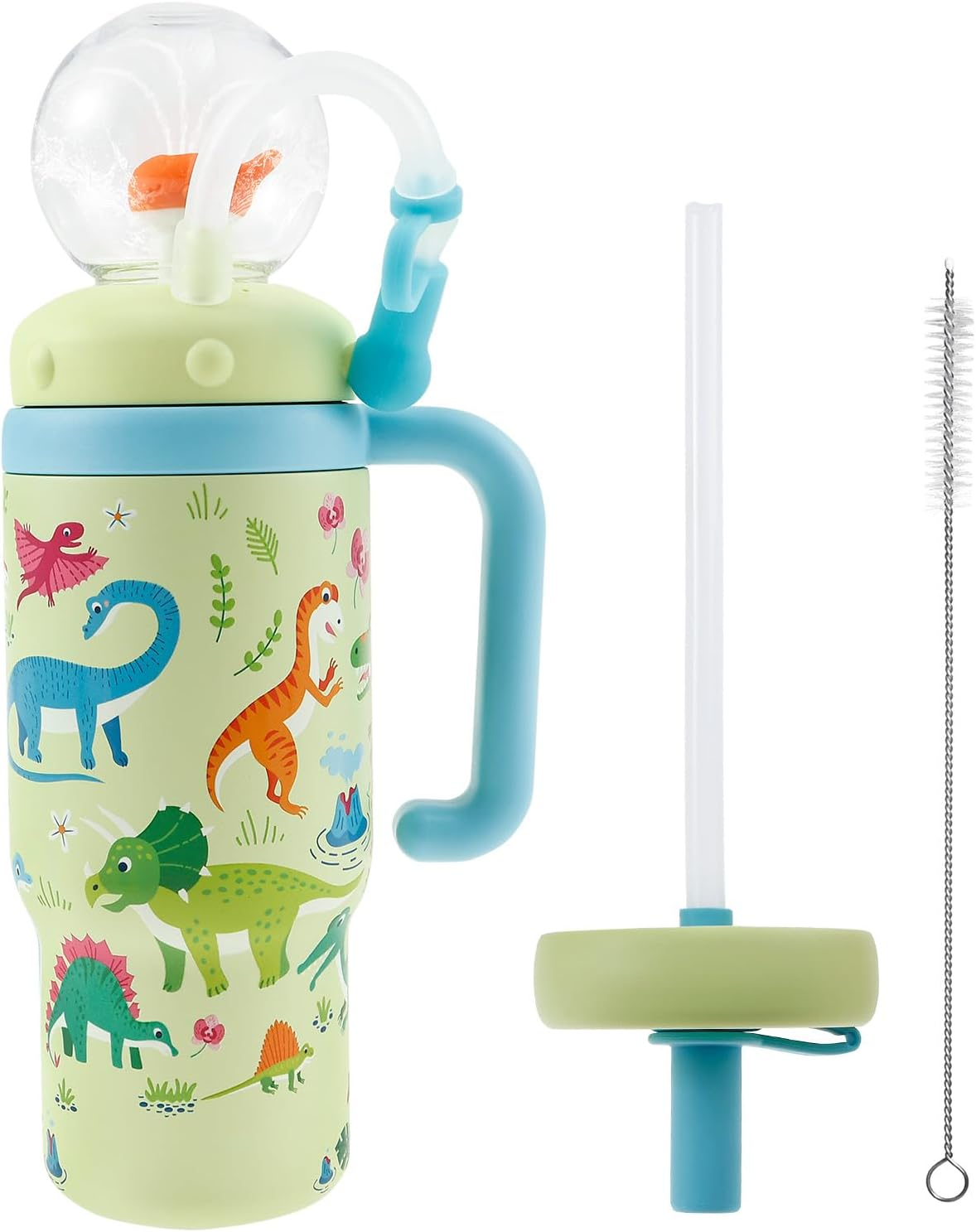 Hnvdkln 24Oz Stainless Steel Whale Fountain Tumbler, Whale Squirt Insulated Travel Tumblers with Lids and Straws, Leakproof Drinking Cup Cute for Kids Teens Adults (Pink)