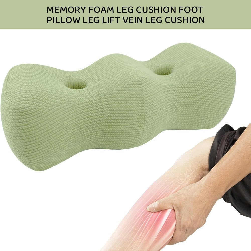 Memory Foam Knee Pillow for Sleeping, Leg and Foot Support Cushion, Knee, and Hip Pain, Multi-Position Leg Raiser, Light Green image number 5