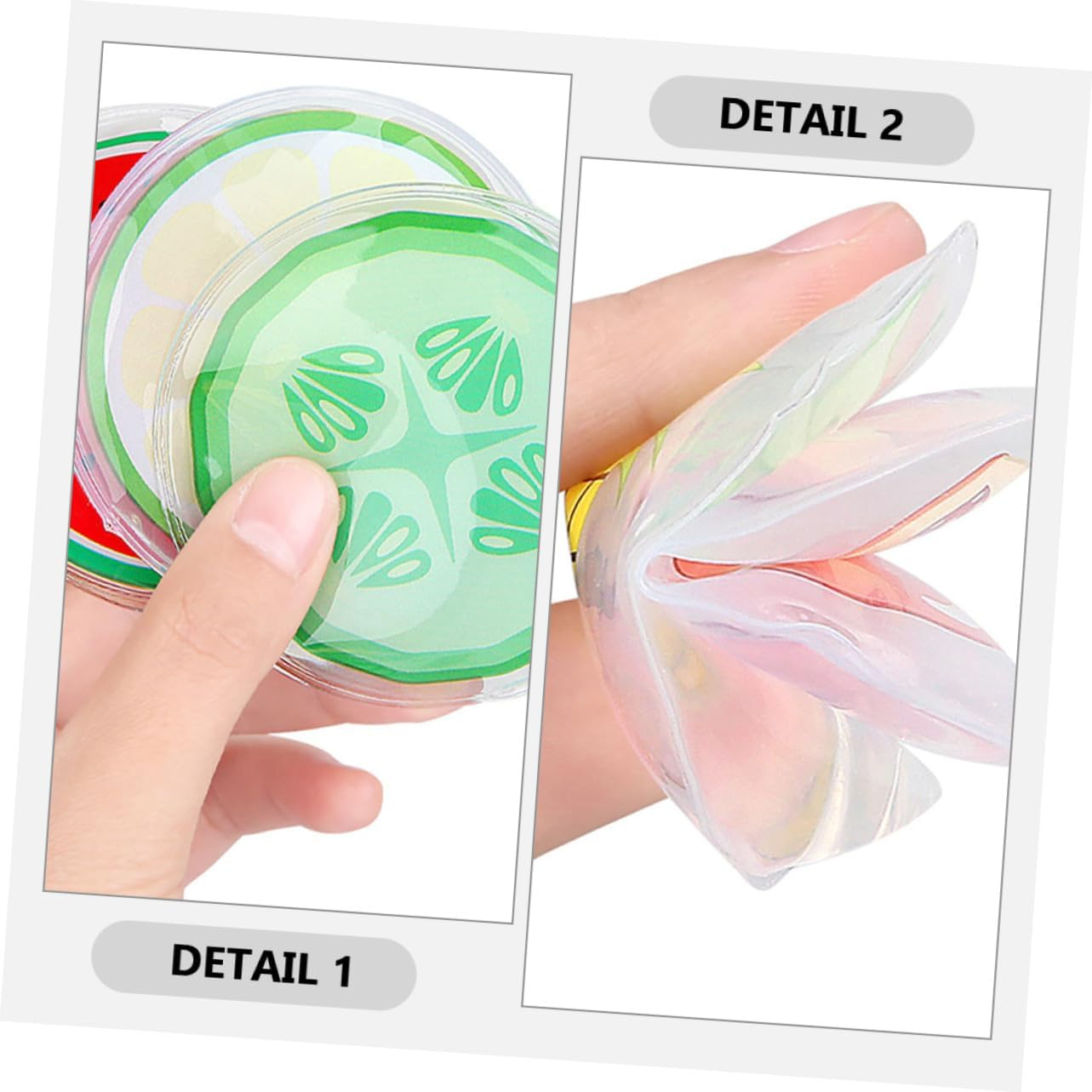 CIYODO 6Pcs Fruit-Shaped Cooling Eye Pads PVC Gel Reusable Eye Patches Soothing Cold and Warm Therapy and Swelling image number 6