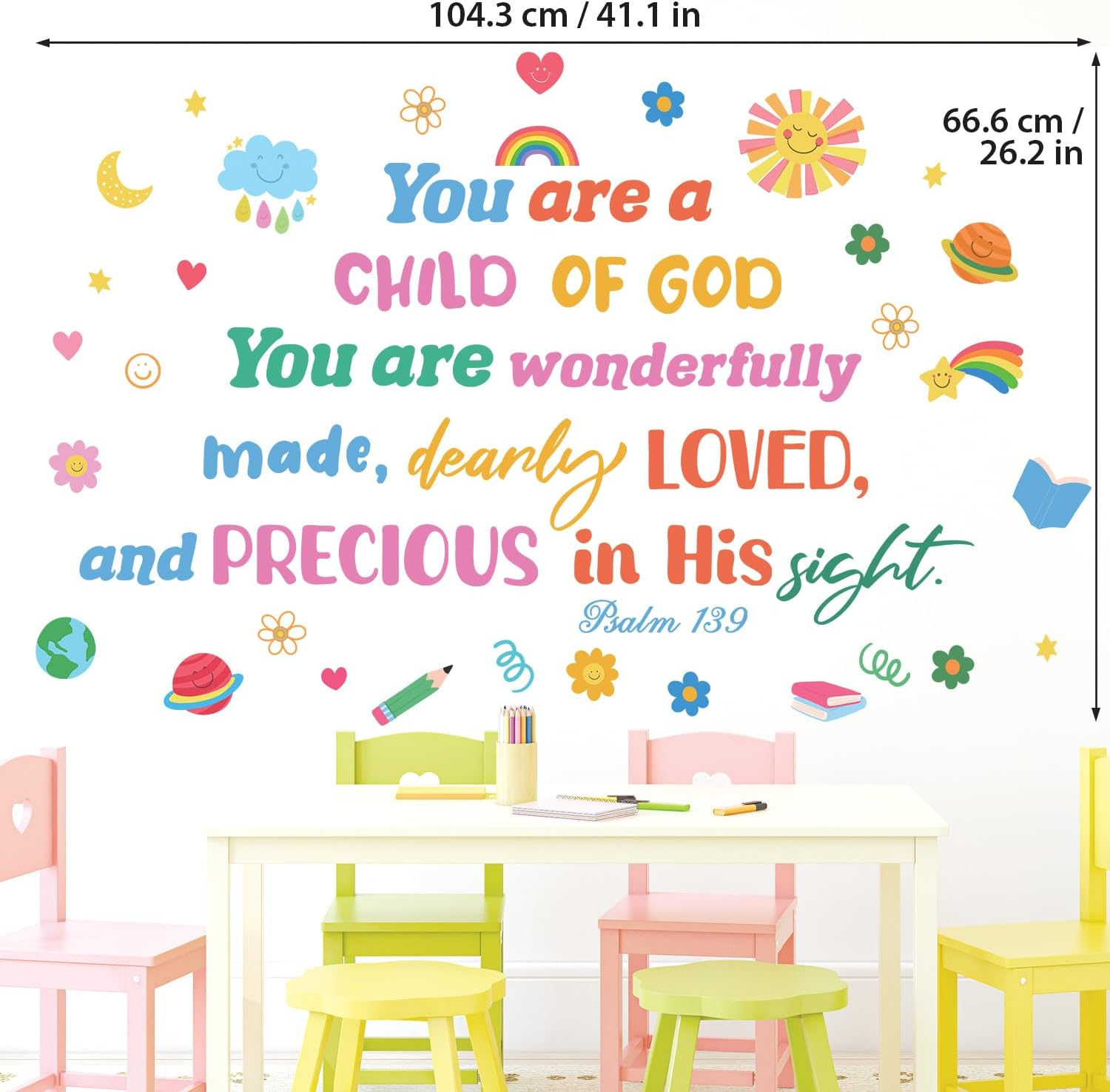 DECOWALL DS6-8085 Bible Quote Wall Stickers Decals Kids Inspirational Christian Vinyl Home Bedroom Religious Room Living Scripture Art God Prayer image number 1