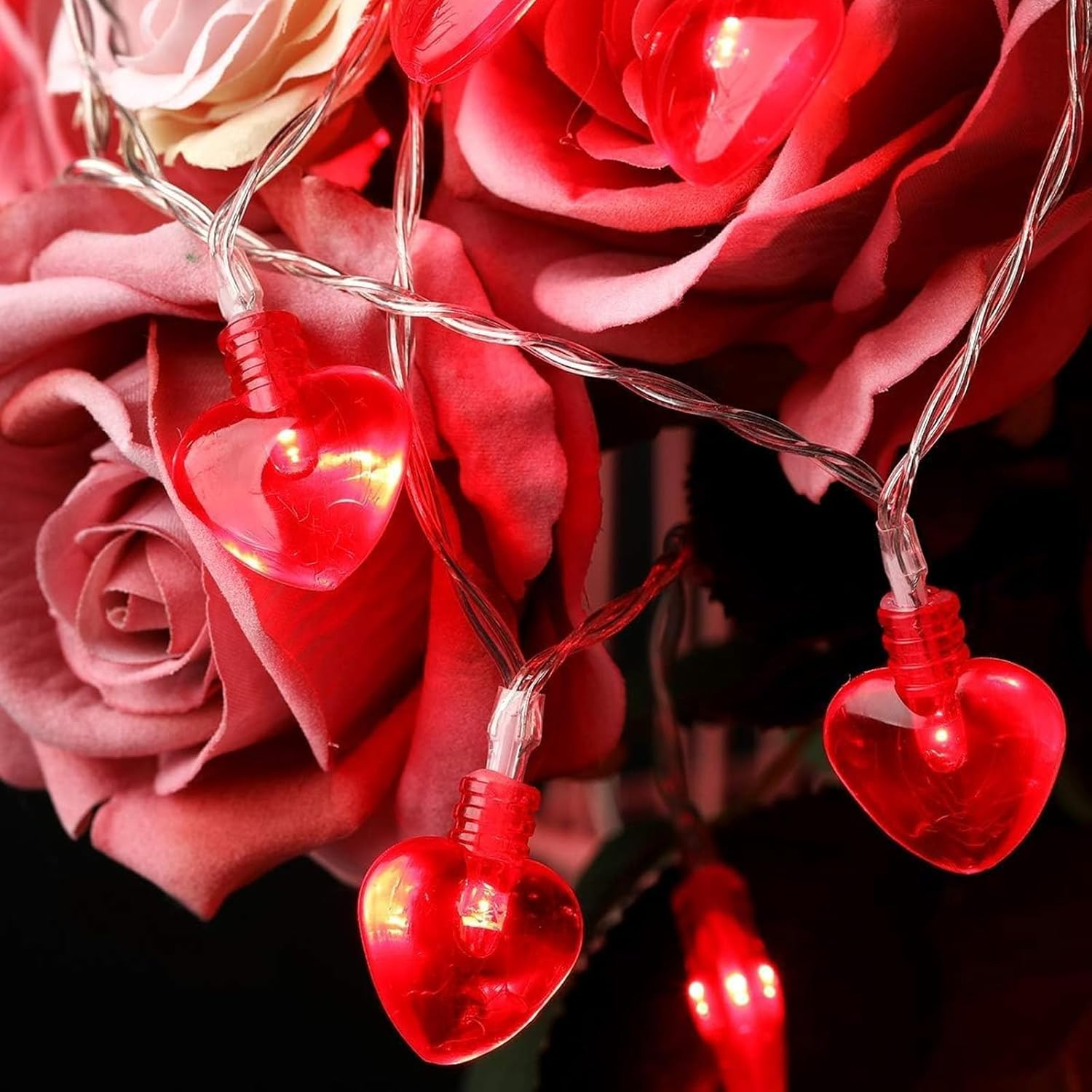 Alegre Fairy Lights Hearts Red, 1.5 M 10 LED Valentine'S Day Heart-Shaped Fairy Lights Battery, Fairy Lights Hearts Indoor, Valentine'S Day Decoration, Heart Fairy Lights for Christmas, Anniversaries image number 4