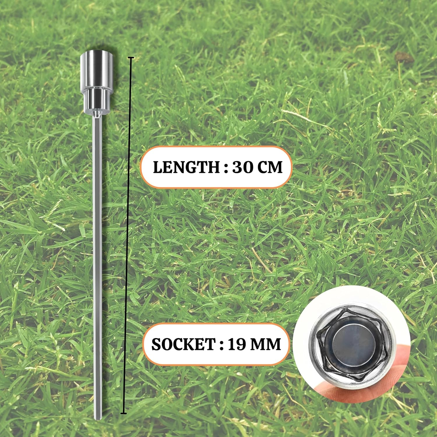 Corner Steady Caravan Leg Winder Drill Attachment - Stand Jack Extension Socket 19Mm Electric Drill Attachment - Caravan Drill Leg Winder Adapter for Caravan Corner Steadies (30Cm) image number 6