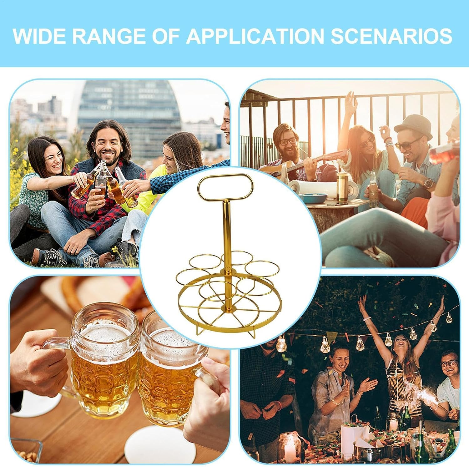 Beer Rack, Wine Rack &ndash; Drink Organizer for Pantry, Drink Stand, Wine Hand Basket for Restaurants, Nightclubs, Dance Parties image number 3