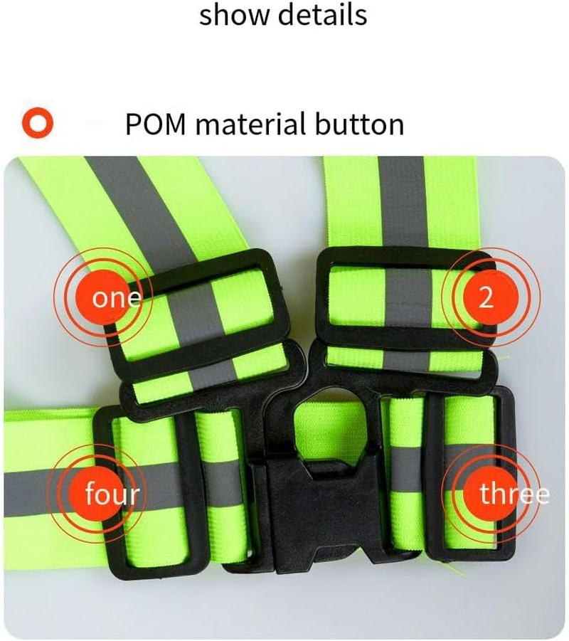 Reflective Running Vest 2 Pack, High Visibility Reflective Running Gear Night Cycling Walking Safety Vest Straps for Men Women image number 3