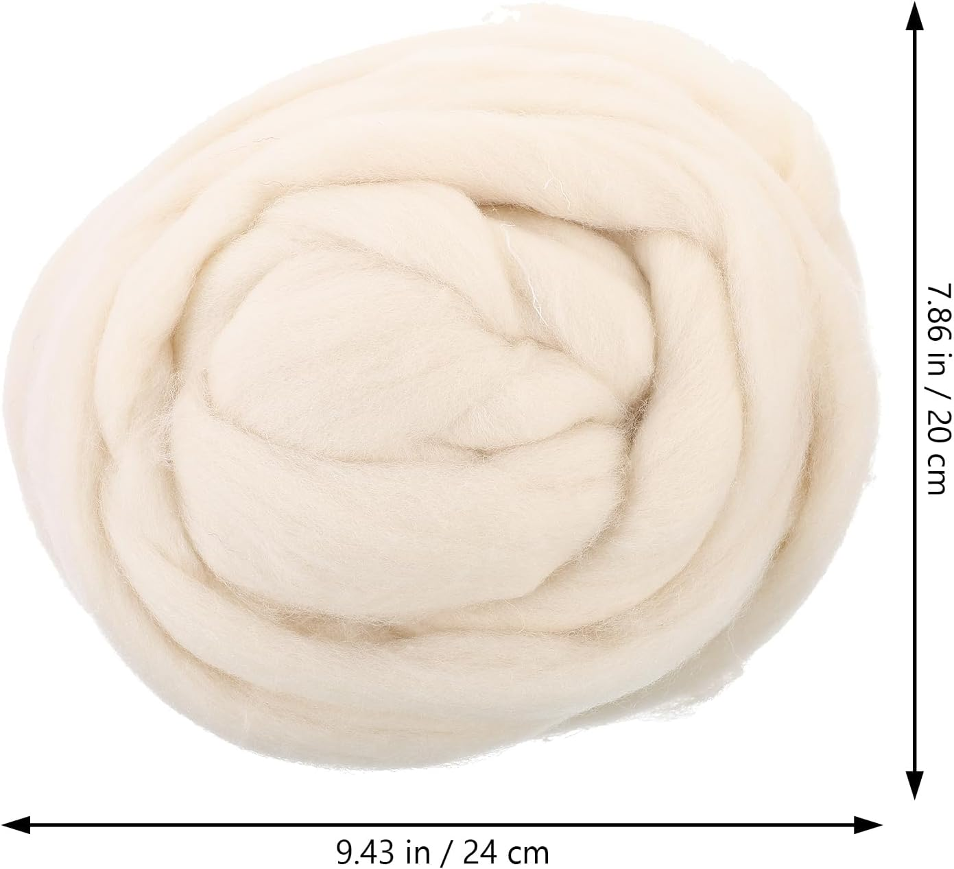 TEHAUX Needle Felting Wool, Natural White Wool Roving for Needle Felting, Wool Roving Yarn, 200G Galatea Soft Fiber for DIY Crafts, Spinning, Weaving, Doll Making, Wet Felting