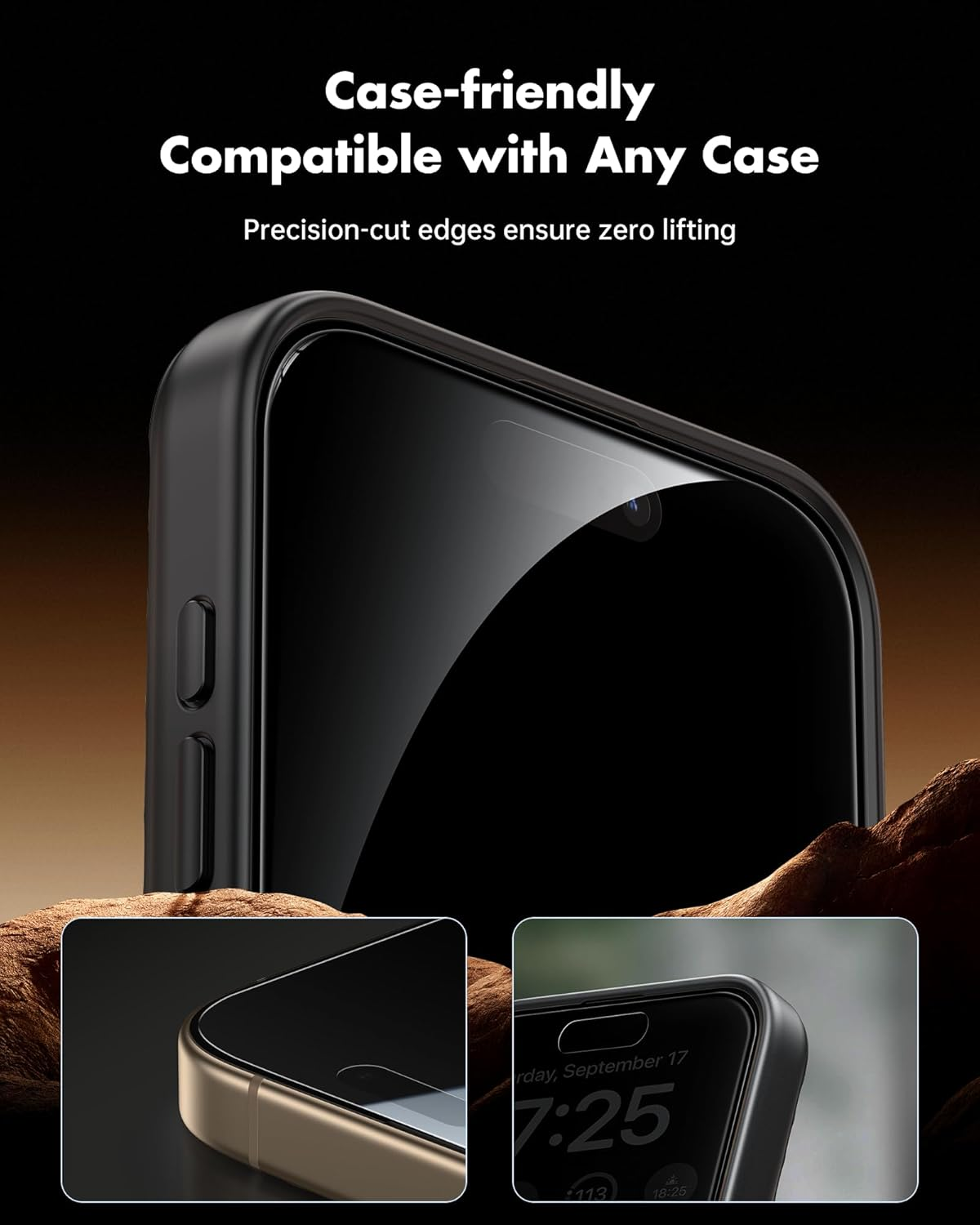 Unbreakcable Privacy Screen for Iphone 16 Pro, 3 Pack Screen Protector with [25&deg; Anti-Spy] [Easy Installation with Frame][99.99% HD Clear] [9H Hardness] [Anti-Fingerprint] Compatible with 6.3 Inch image number 3