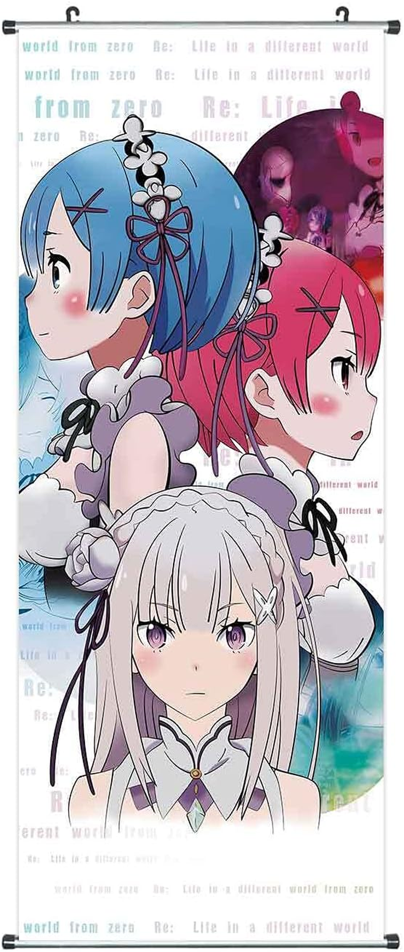 Cosplaystudio Large Re:Zero Rolling Picture | Kakemono Fabric | Poster 100 X 40 Cm | Emilia Motif