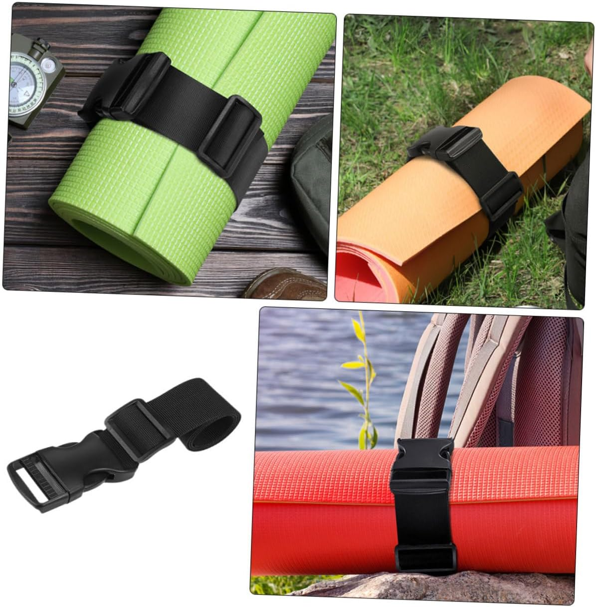 SOPOTUTU Adjustable Nylon Buckle Straps 4Pcs 3Cm Wide X 100Cm Luggage Connector Straps for Suitcases Backpack Buckle Replacement Outdoor Travel Packing Accessories image number 3