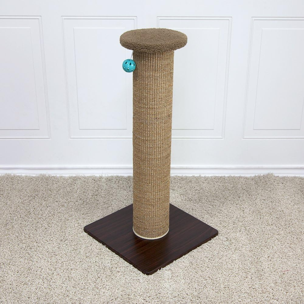 Kitty City Premium 32 Inch Tall Woven Sisal Carpet Cat Scratching Post, Cat Scratching Furniture, Cat Post, 15.8 X 15.8 X 32 Inches, Model Number: CM-0262-CS01