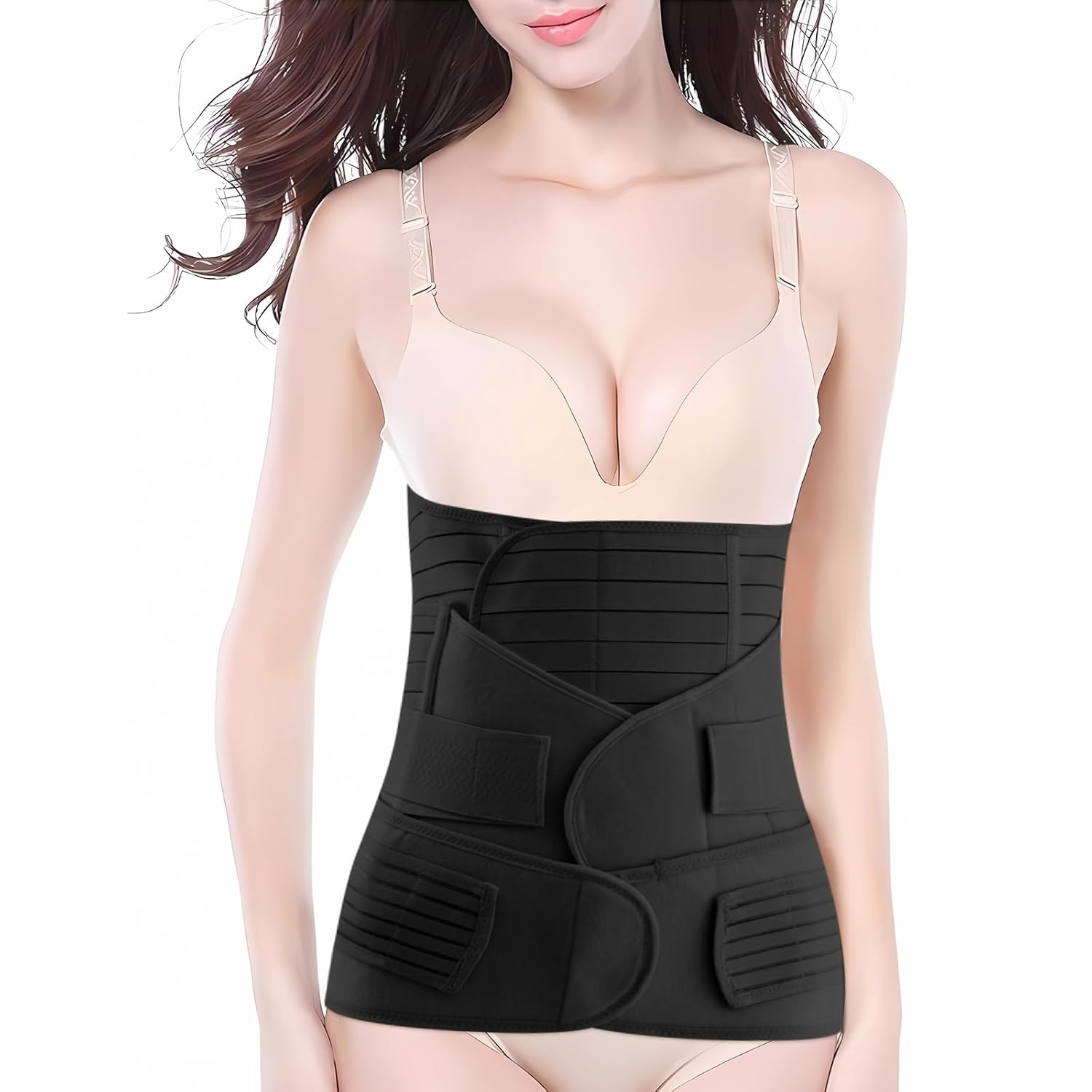 ACWOO Abdominal Belt after Birth, Postpartum Belt for Women, Rectus Diastasis Abdominal Belt, Postpartum Belt Pregnancy Adjustable, Stronger Strength for Tummy Tightening, Black, 4Xl-3-In-1 image number 4