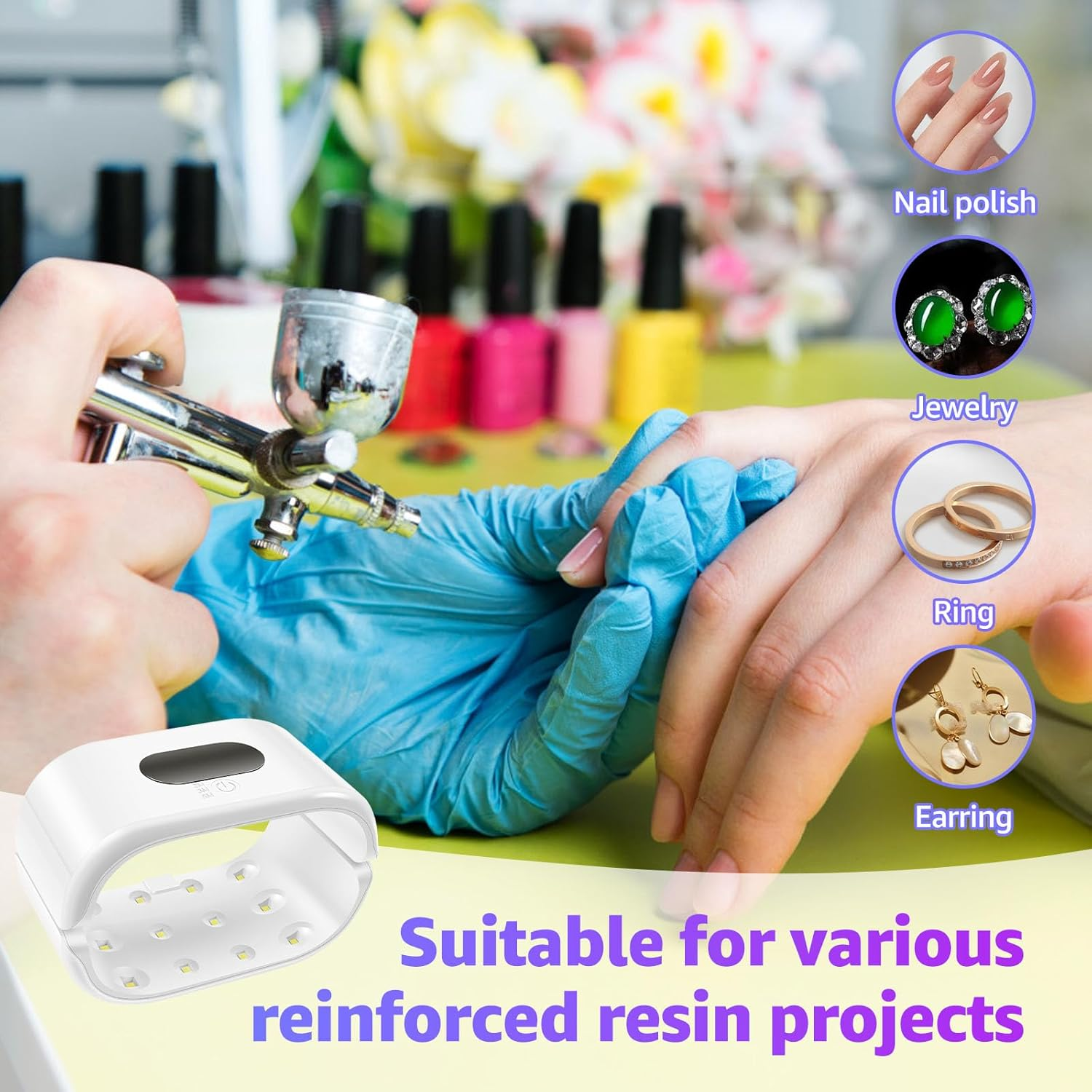 UV Light for Resin Double Sided Light with Digital Display and 3 Timing Settings Detachable for Curing, Molds, Jewelry Making, DIY Craf image number 6