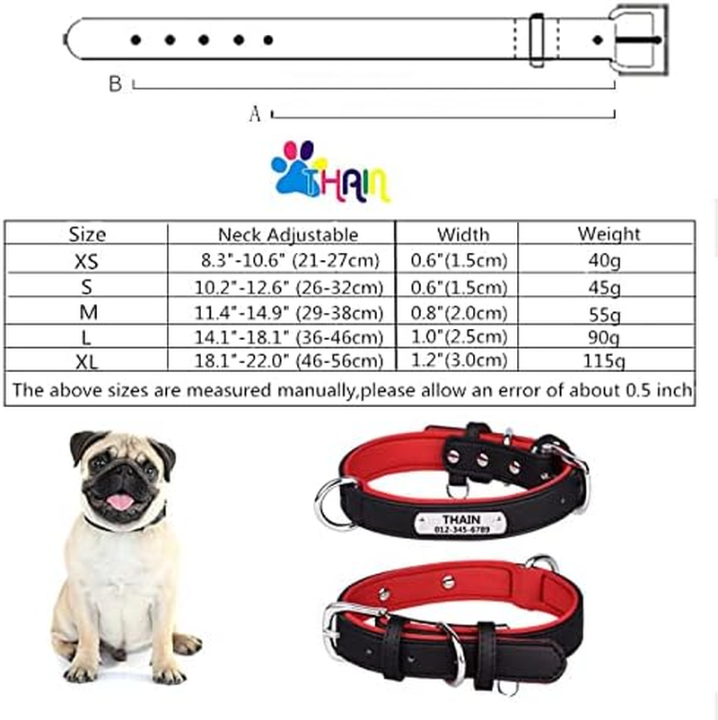 THAIN Personalized Dog Collars Microfiber Leather with Free Engraved Dog Collars with Personalized Stainless Steel Nameplate (Xl(Neck 18.1"-22"), Black) image number 5