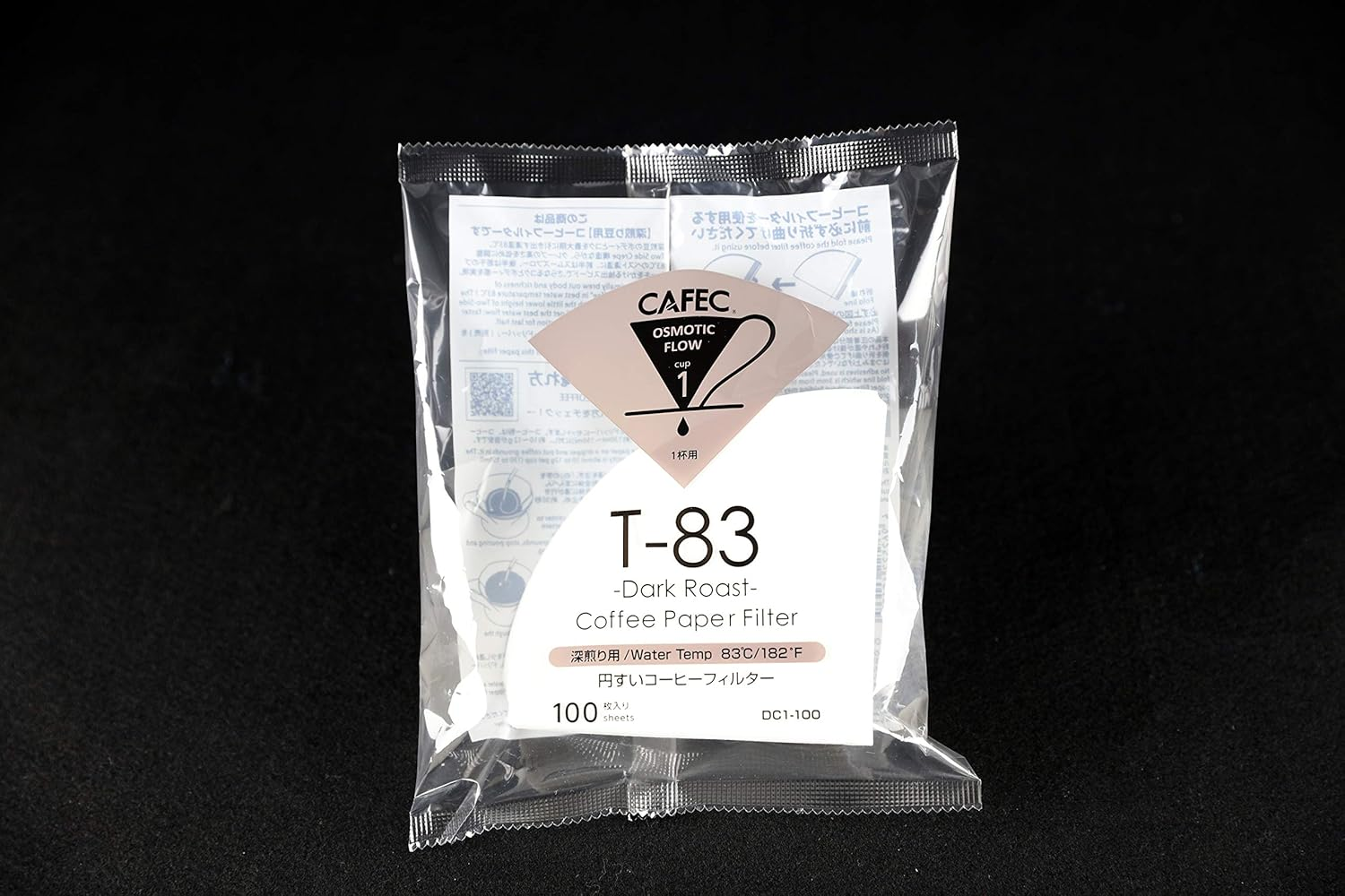 Cafec 1 Cup Dark Roast Coffee Paper Filter 100-Pieces image number 2