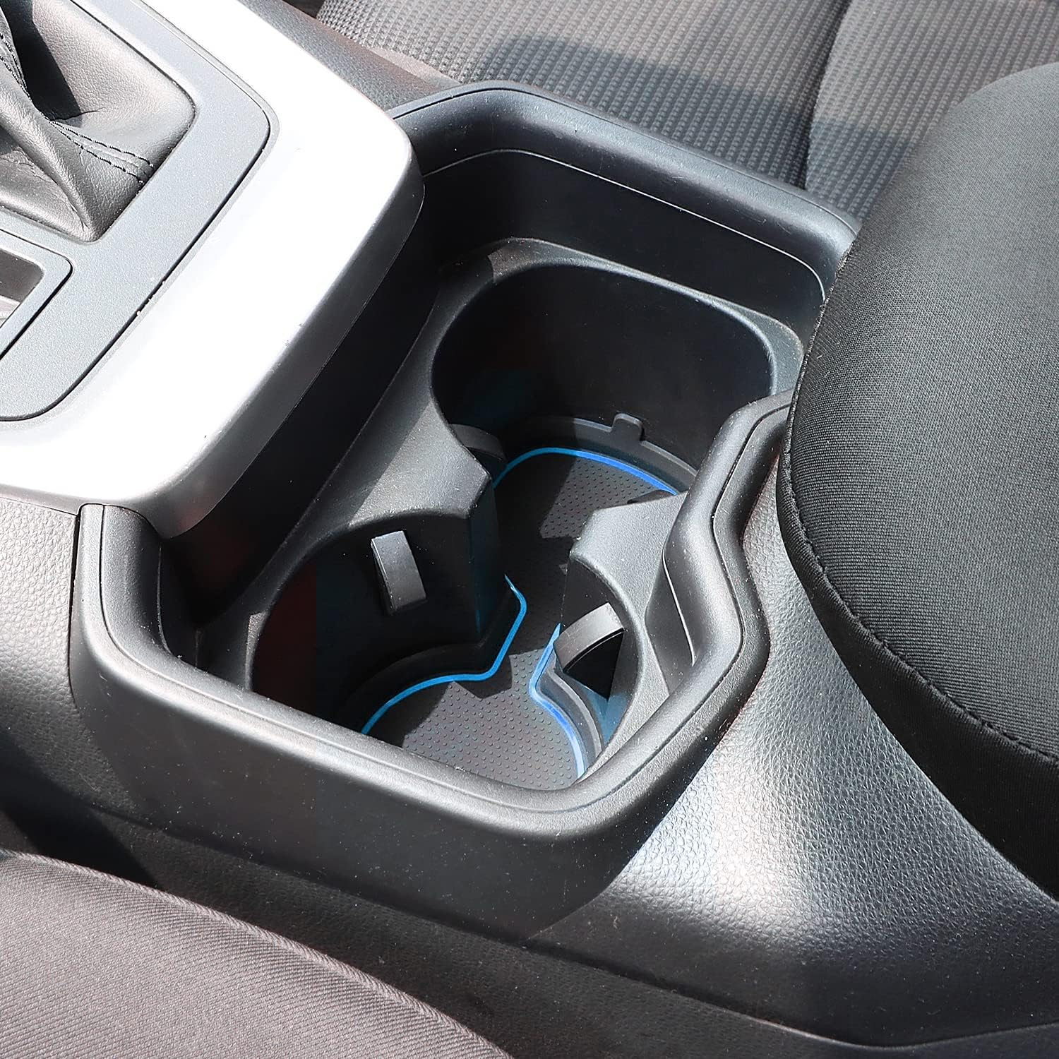 Auovo 3D Cup Holder Inserts for Toyota RAV4 Accessories 2025 2024 2023 2022 2021 2020 2019 Silicone Center Console Cup Holder Coaster Liner Mat Pad Interior Trims (Blue, 2Pcs Kit) image number 3