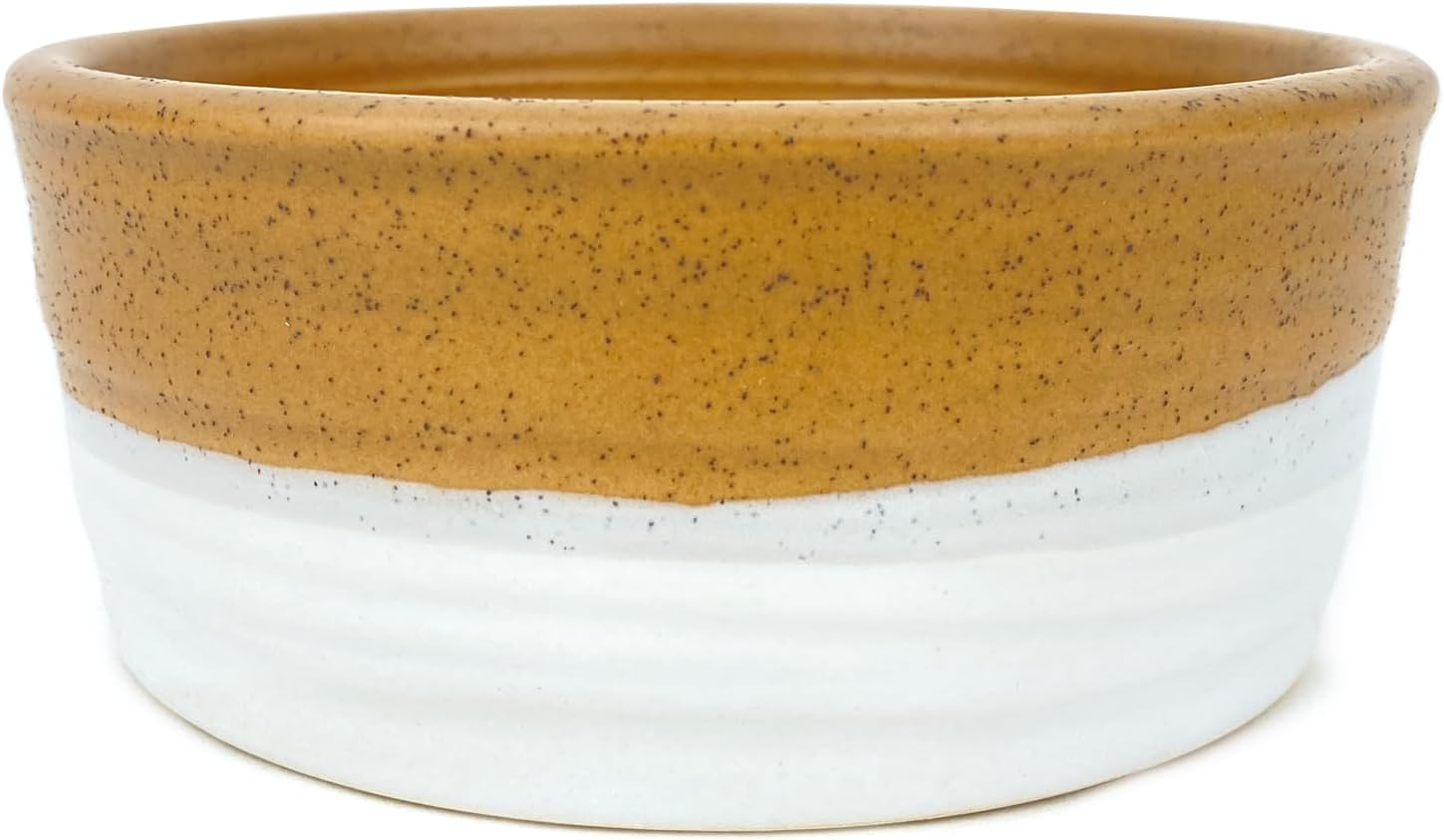 Cattitude Cat Bowl Ceramic Ribbed Lickme, White - Cat Bowl, Handcrafted, Durable, Heavyweight Stability image number 1