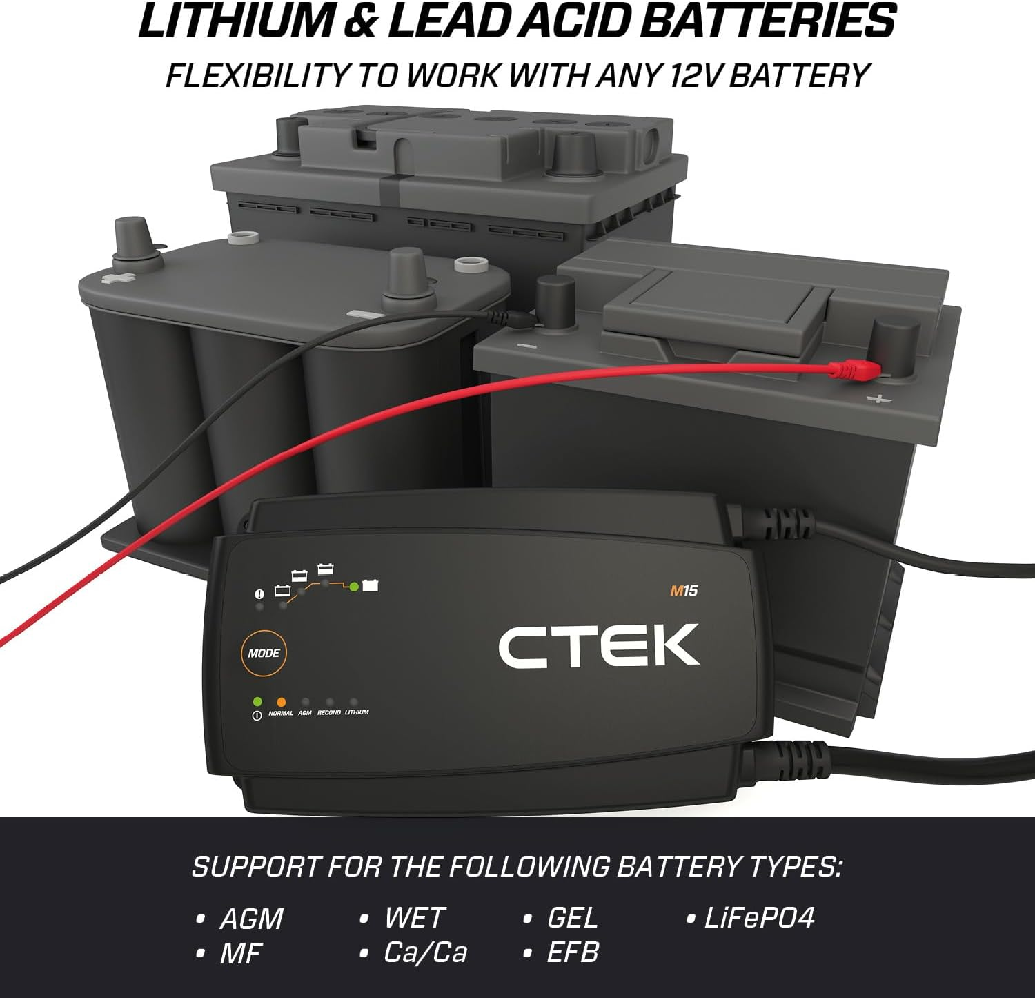 CTEK M15 Marine Charger - 15A Battery Charging for Marine Batteries image number 5