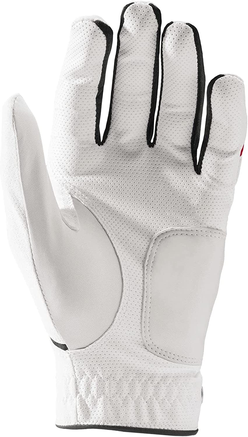 Wilson Staff Grip plus Golf Glove &ndash; Men&rsquo;S Cadet Medium-Large, Left-Hand (Cabretta Leather Palm, Perforated Synthetic Upper, Antimicrobial Mesh, TPR Tab + Ball White, Medium/Large image number 1