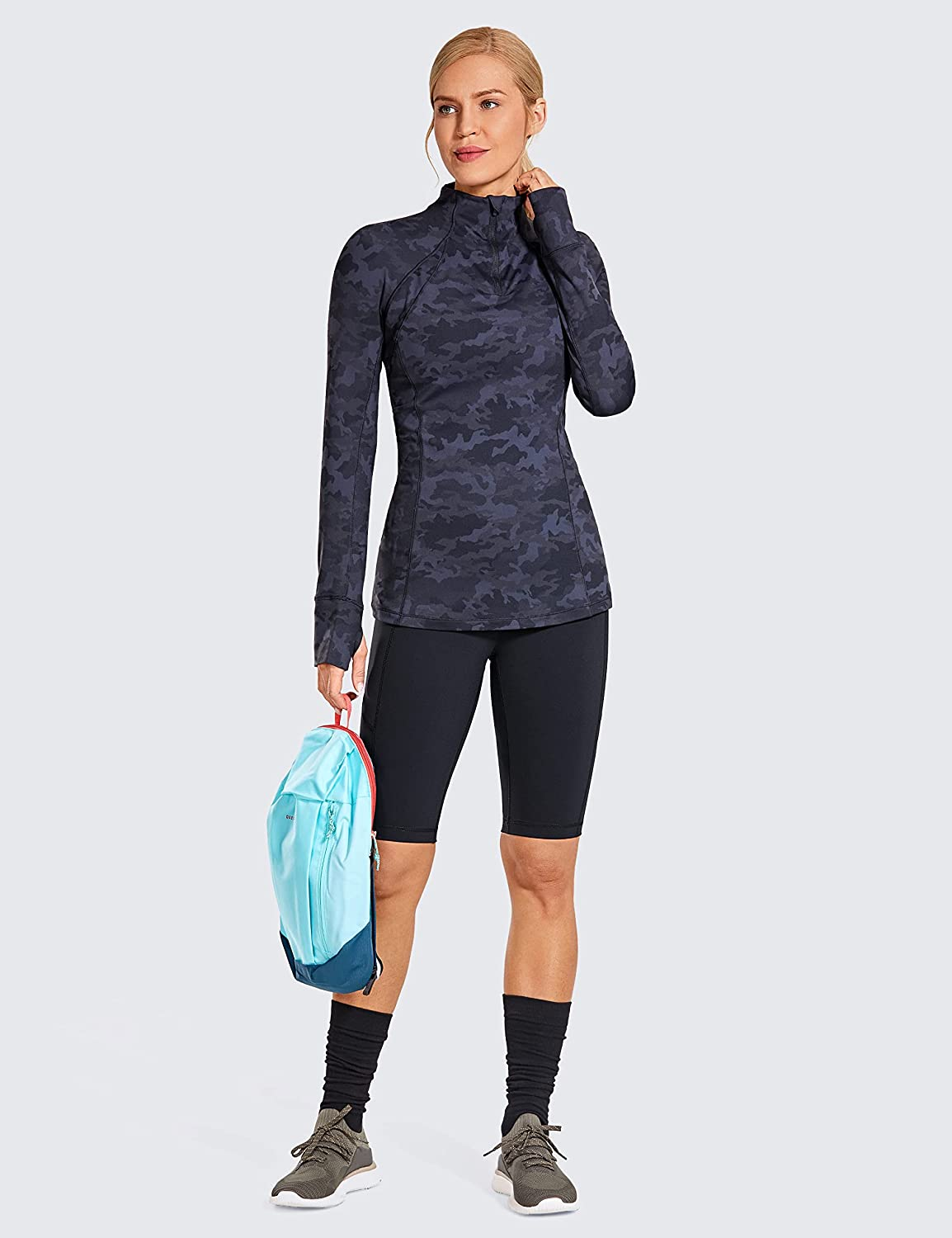 CRZ YOGA Women'S Naked Feeling High Waist Biker Shorts Workout Yoga Shorts Running Tights with Pockets -10 Inches image number 1