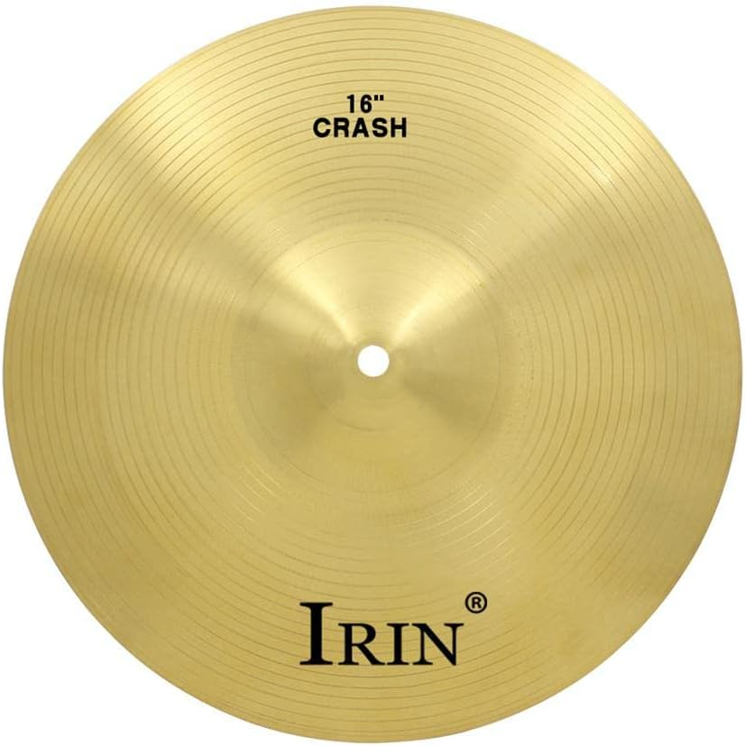 Oshhni 16" Brass Crash Hat Cymbal Drum Set Musical Instrument Parts for Students image number 3