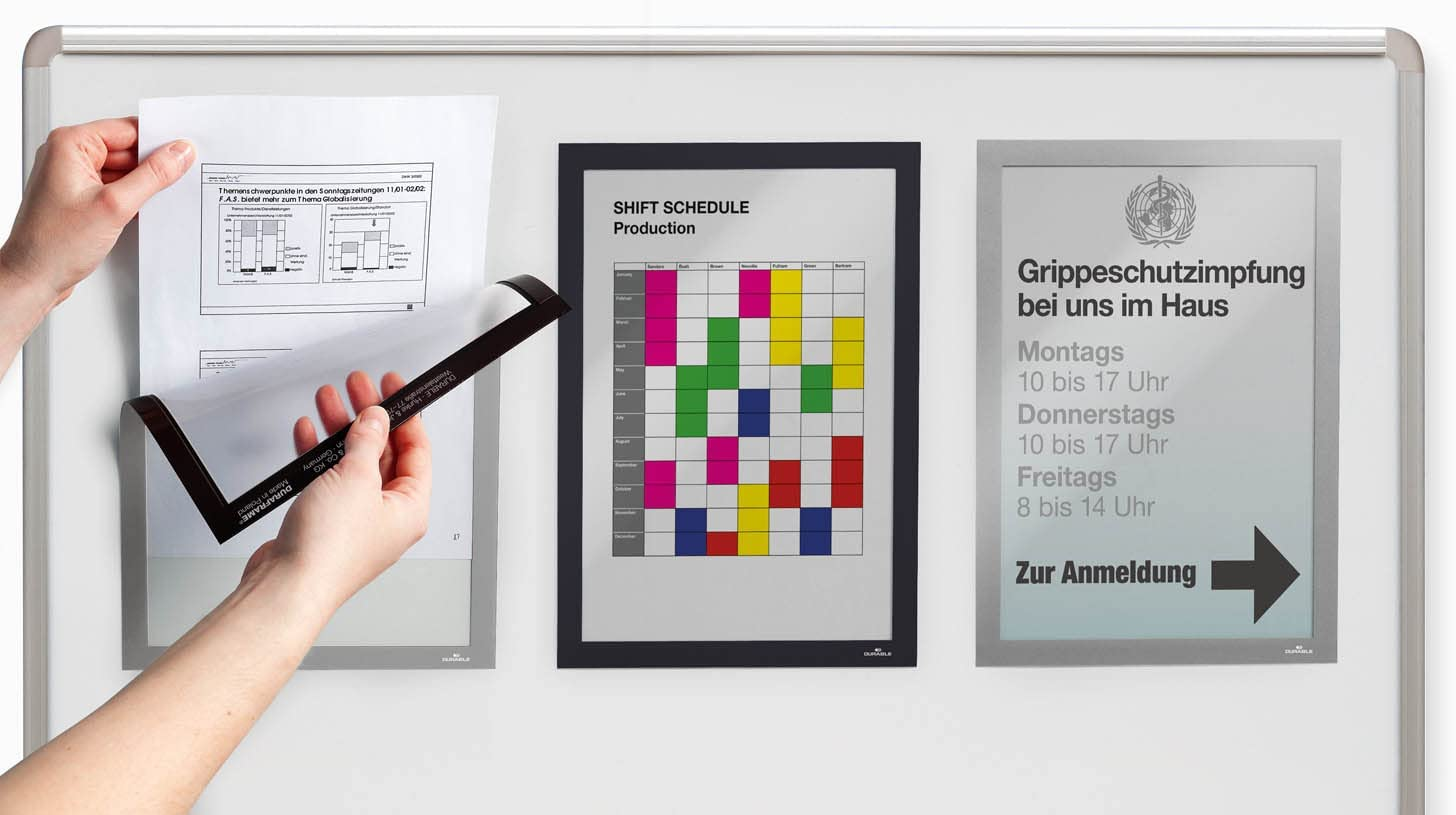 Durable Duraframe Magnetic Frame, A4, Silver (Pack of 5)