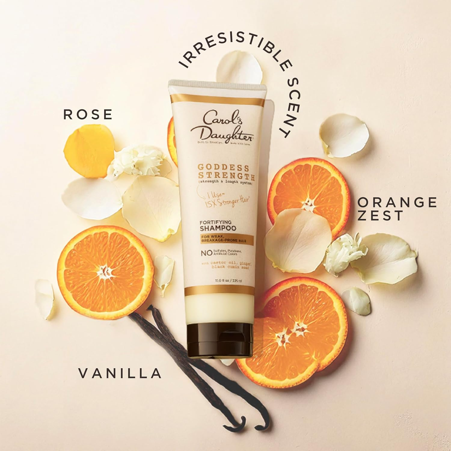 Carol'S Daughter Goddess Strength Fortifying Shampoo for Wavy, Coily and Curly Hair, Sulfate Free Shampoo with Castor Oil for Weak Hair, 11 Fl Oz image number 2