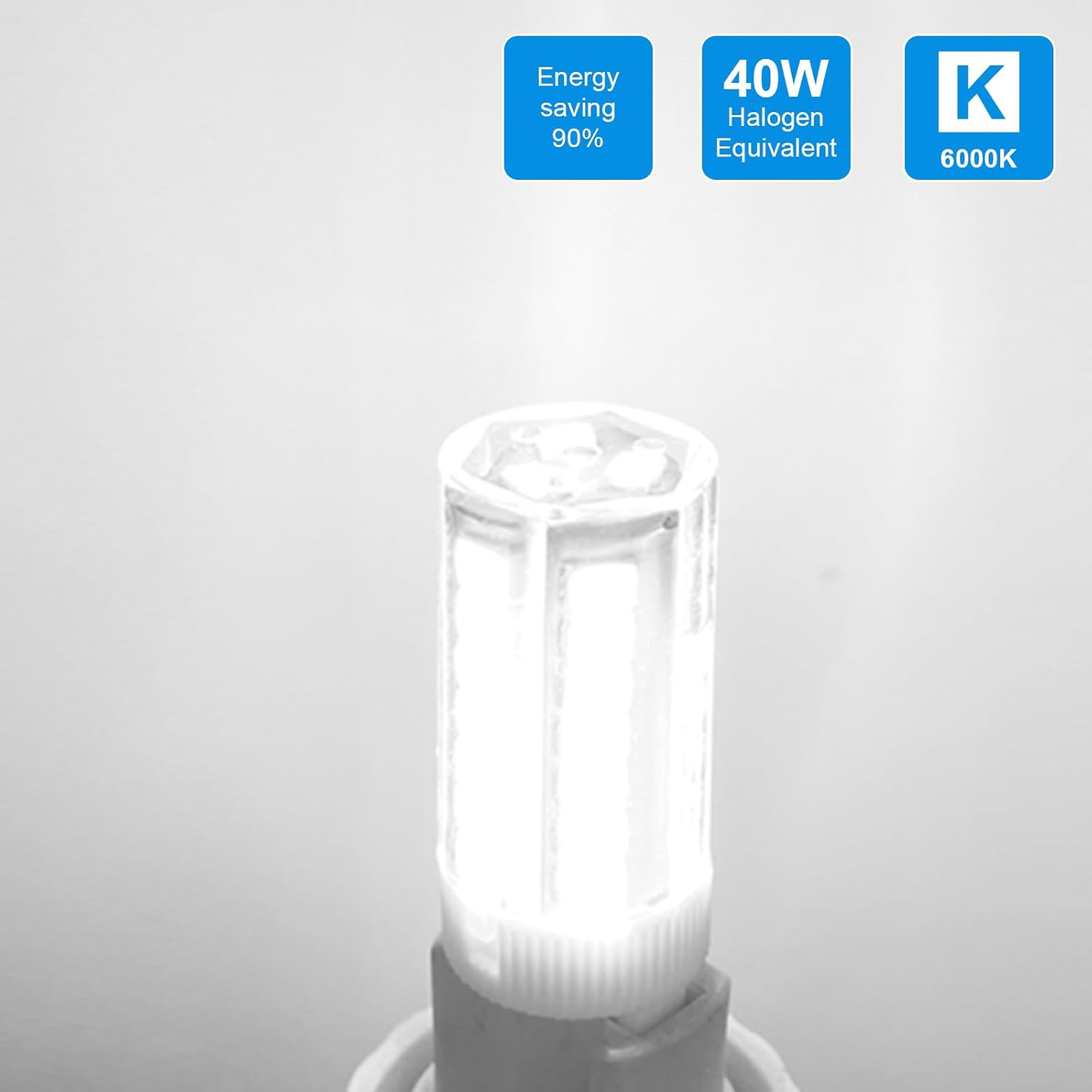 TRIJZHOU G9 3 W LED Bulbs Equivalent to 30 W-35 W Halogen Bulb, 430 Lumen, AC 220-240 V, Not Dimmable 6000 K Cool White, No Flicker, Energy Saving Small Bulb for Faretti Plafoniere, Pack of 5 image number 2