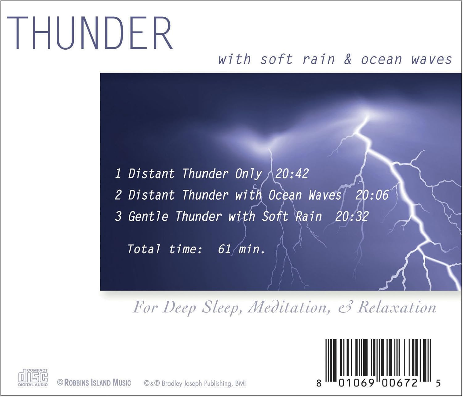 Thunder: with Soft Rain & Ocean Waves Thunderstorm image number 2