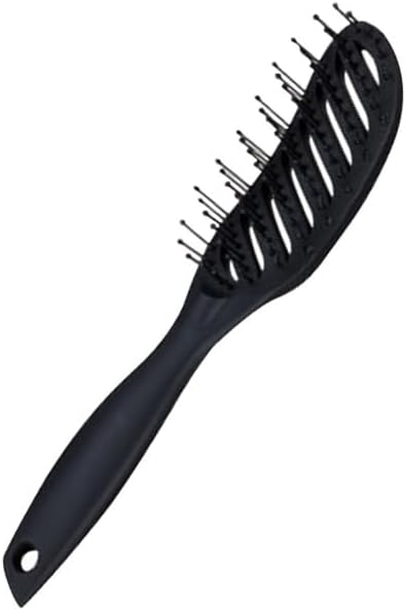 Curved Vented Styling Hair Brush, 2Pcs Curve Vented Brush Faster Blow Drying Brush,Detangling Nylon Bristle Brushes,Detangling Nylon Boar Bristle Brushes Curved Vented Detangle Hair Brush