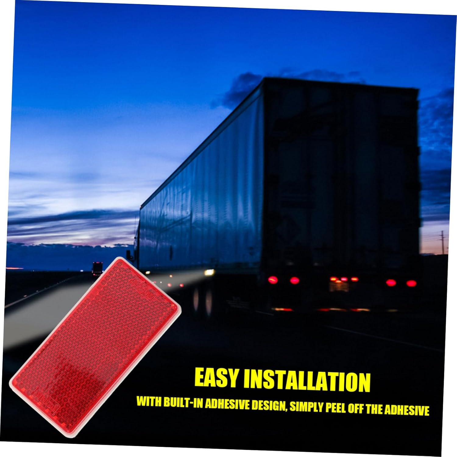 Rectangular Adhesive Reflector for Trucks and Trailers Red Vehicle Safety Reflective Strip Resistant to UV and Weather Versatile Side Marker for Cars Motorcycles and Gate Posts image number 6