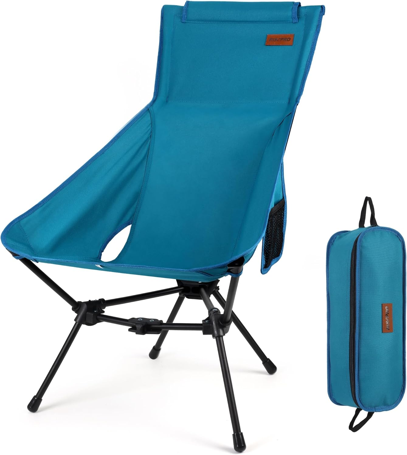 RISEPRO Upgraded Outdoor Camping Chair Portable Lightweight High Back Folding Camp Chairs with Sturdy Triangular Structure & 2-Sided Pocket for Outdoor Backpacking Hiking Travel Picnic Fishing DC image number 3