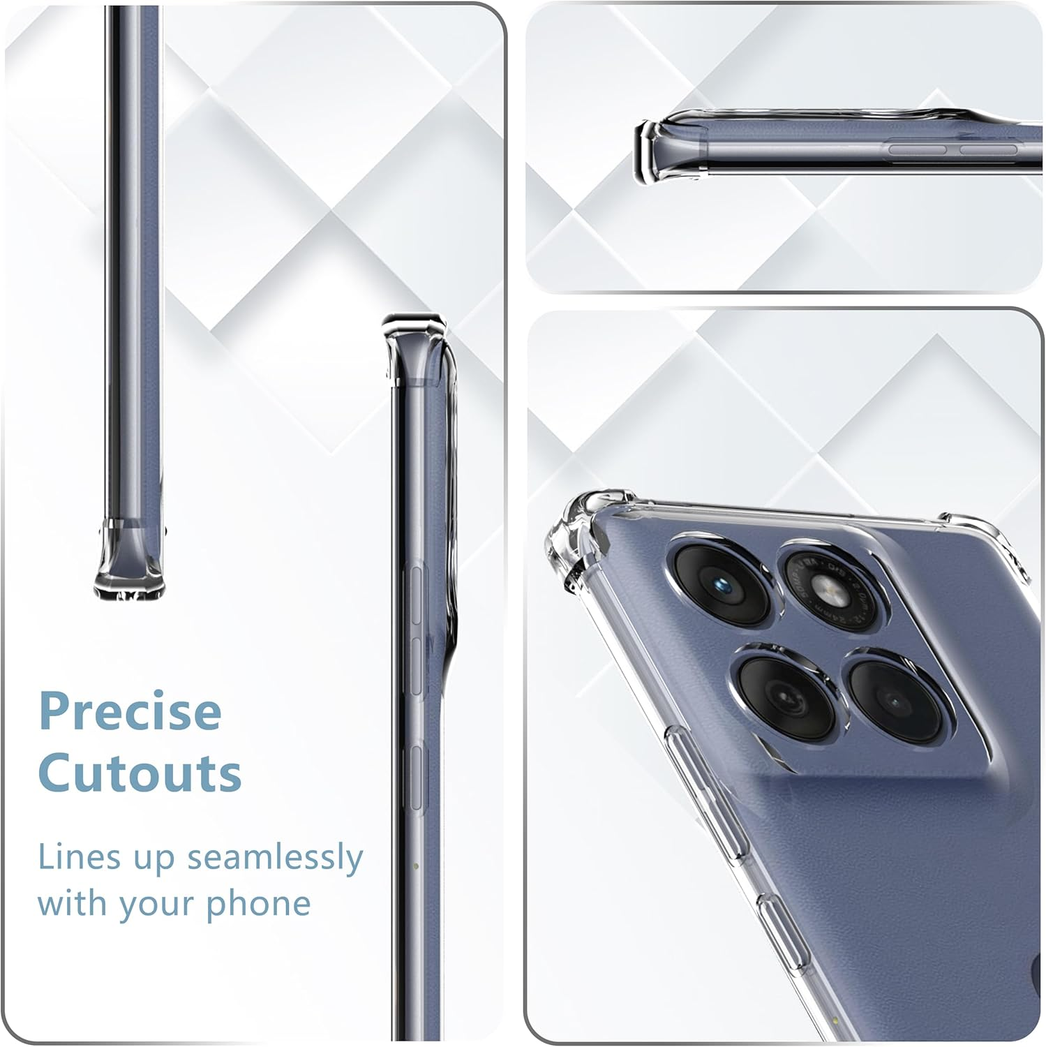 Anoowkoa TPU Case for Moto Edge 60 Fusion Phone Case Clear with Built-In Camera Lens Protector Thin Transparent Protective Back Cover Soft Flexible Bumper Hybrid Silicone Case image number 2