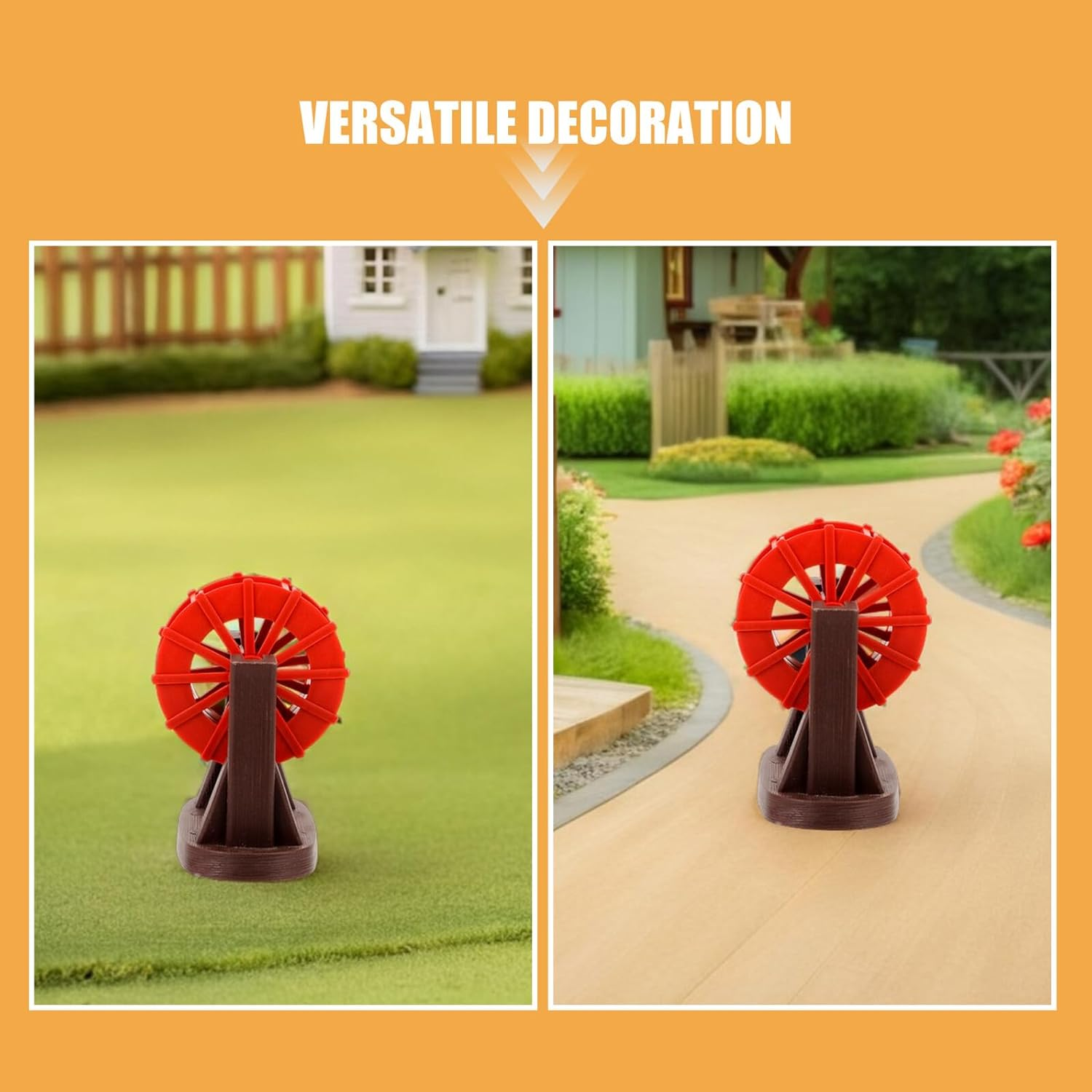 2Pcs Miniature Waterwheel Ornament Small Red Aquarium Decor Fish Tank Water Mill for DIY Zen Garden Fountain Indoor Landscape with Air Circulation and Versatile Integration image number 3