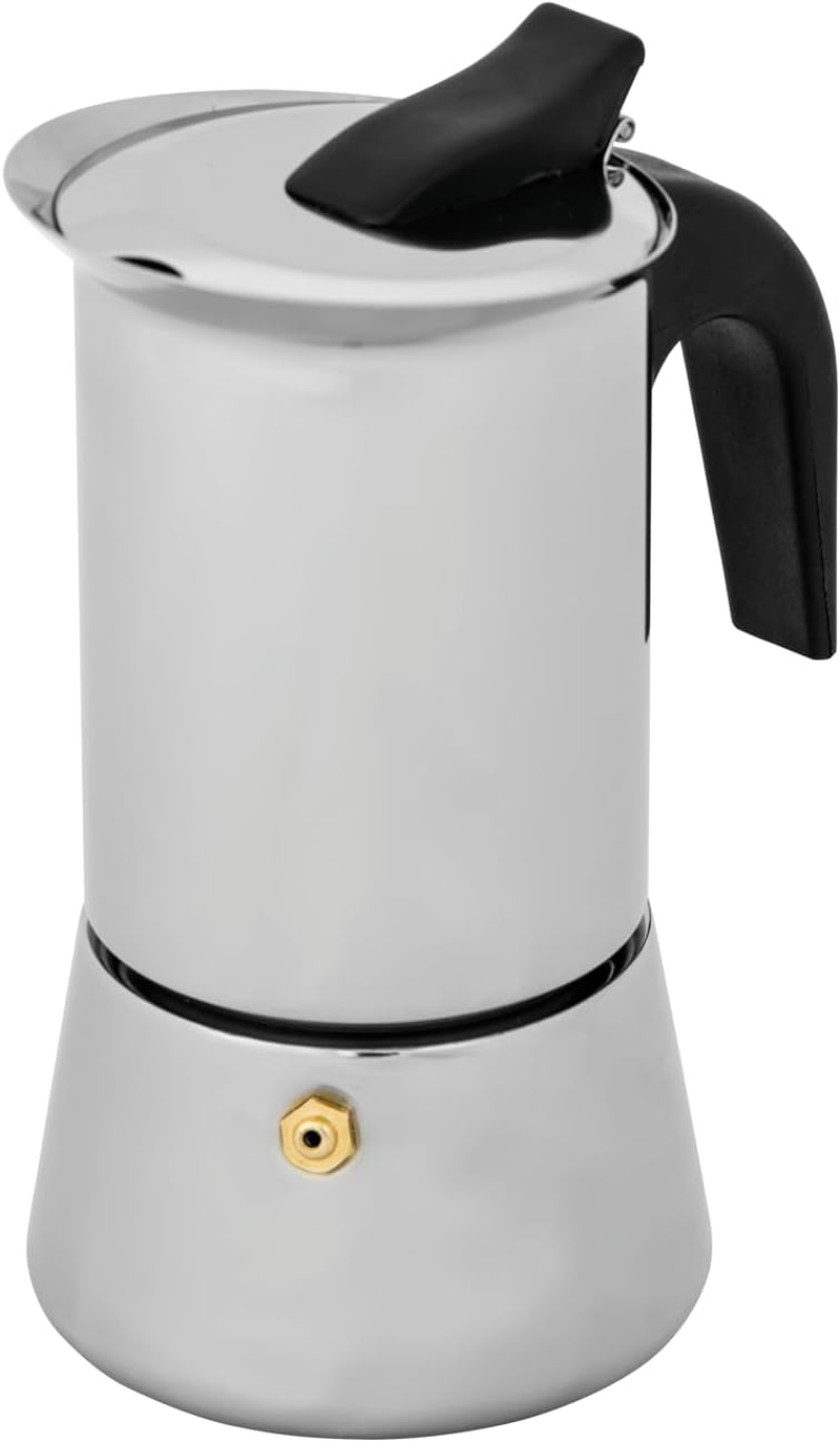 Avanti INOX Espresso Stainless Steel Stovetop Coffee Maker, 450Ml / 9 Cup