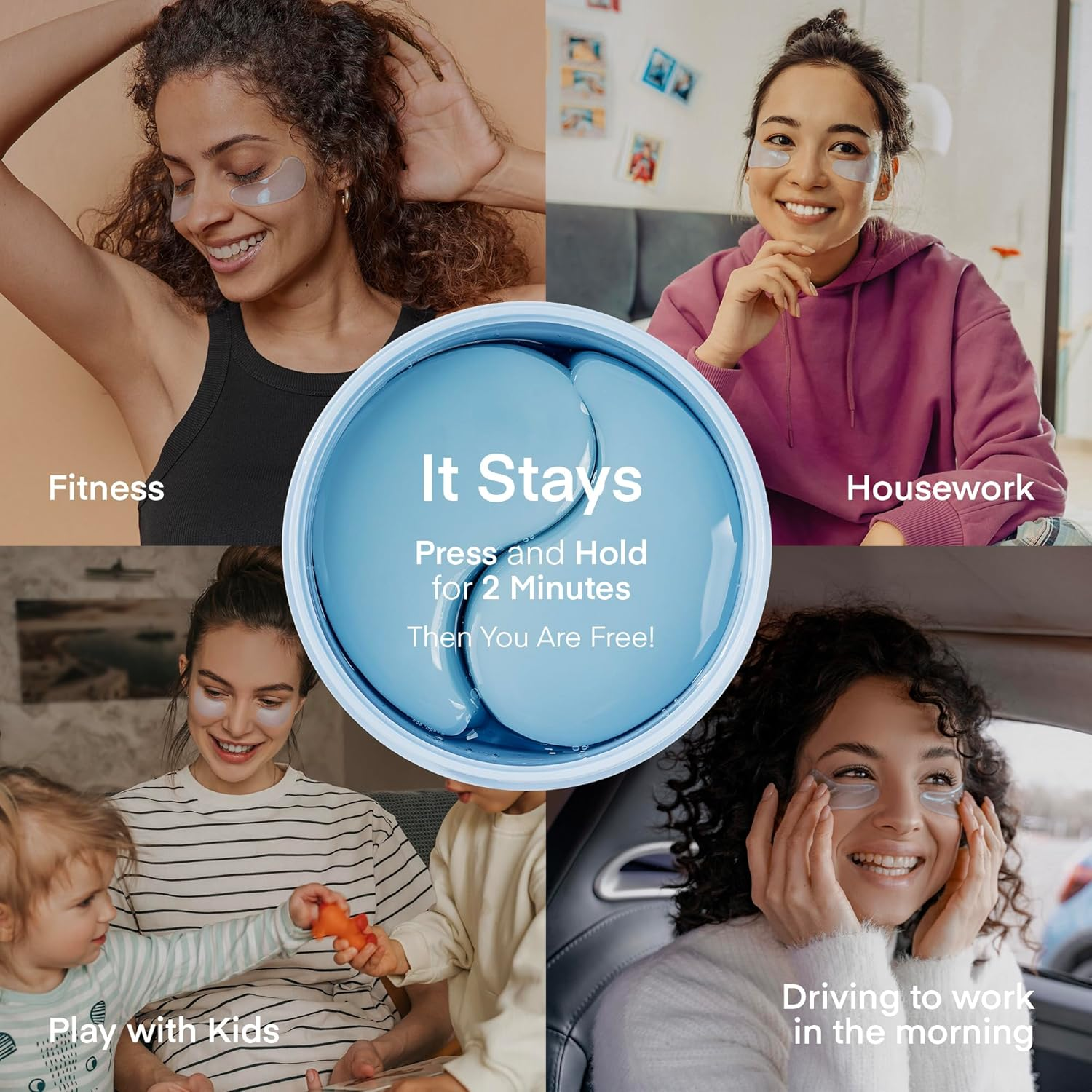 Under Eye Patches Korean Skincare: Caffeine & Hyaluronic Acid Gel under Eye Mask for Puffy Eyes Dark Circles & Eye Bags - Hydrating Anti-Wrinkle, Sensitive Skin Tested, Vegan Cruelty-Free, 30 Pairs image number 4