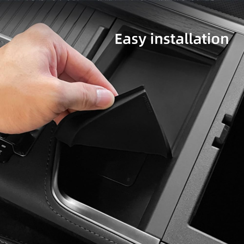 1PCS Black Center Console Wireless Charging Protective Mat,Accessories Silicone Protection Pad Center Console Liner Interior,Non-Slip Silicone Protection Pad image number 2