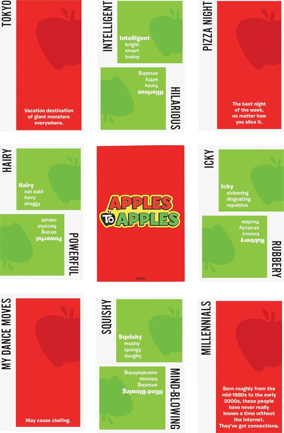Mattel Games Apples to Apples Game of Comparisons for Parties & Family Reunions with 500+ Cards for 4 to 8 Players image number 1
