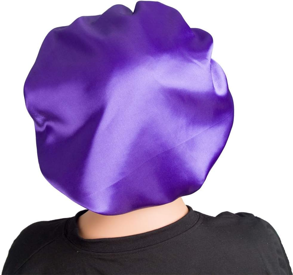 Dehman Adjustable Satin Sleep CAP Hair Bonnet Double Layered Reversible for Women Protective Sleep Hairstyles Satin Bonnet Cap for Hair,Good for Hair image number 2