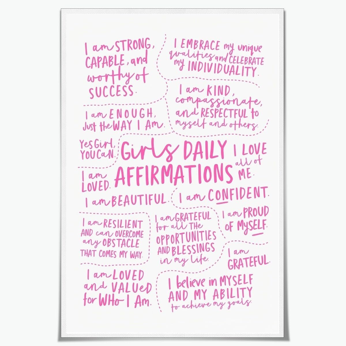 Artellix Inspirational Positive Posters Uplifting Saying Wall Art Notes to Self Motivational Quotes Prints Mental Health Artwork for Teen Room Office Dorm Bedroom Decor 8X12Inch Unframed