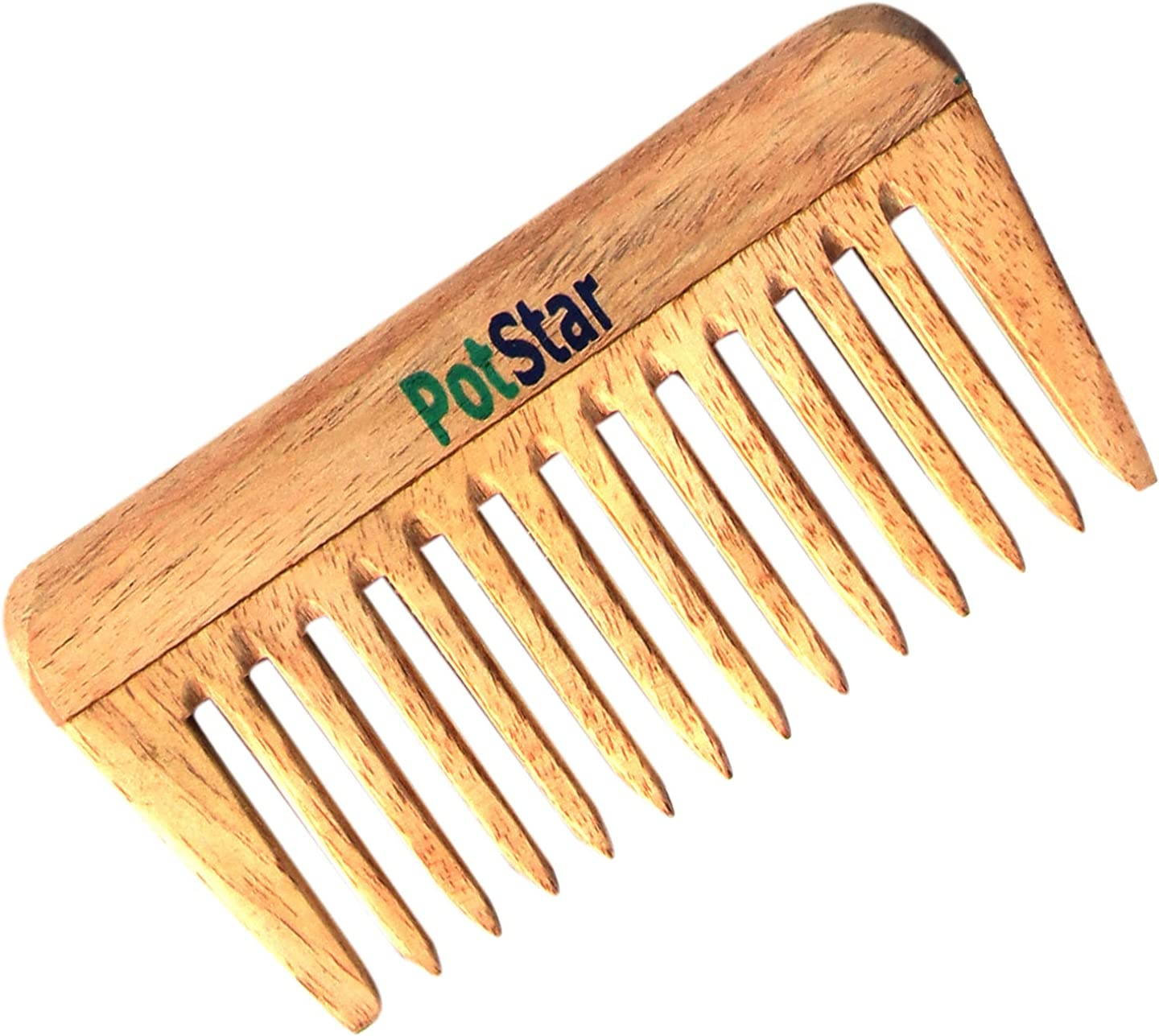 Potstar Hair Comb for All Hair Type, Handcrafted Wood Comb for Detangling Hair Comb for Thick, Curly and Wavy Hair, Non-Static and Eco-Friendly Made in India, N-Prince image number 1