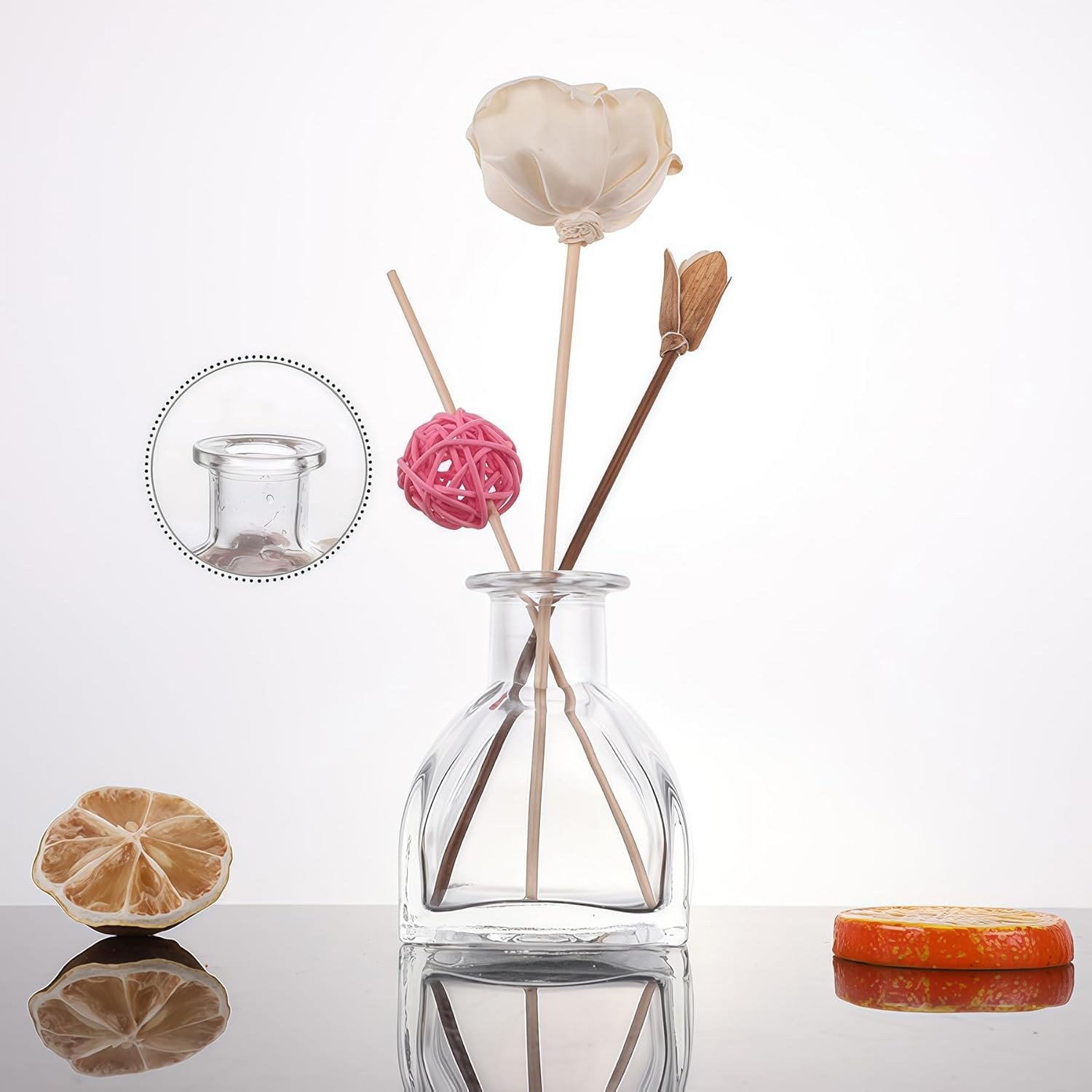 Square Glass Diffuser Bottles 3.4 High 150Ml 5 Fl Oz Fragrance Accessories Use for DIY Replacement Reed Diffuser Sets with Essential Oils Reed Sticks image number 2