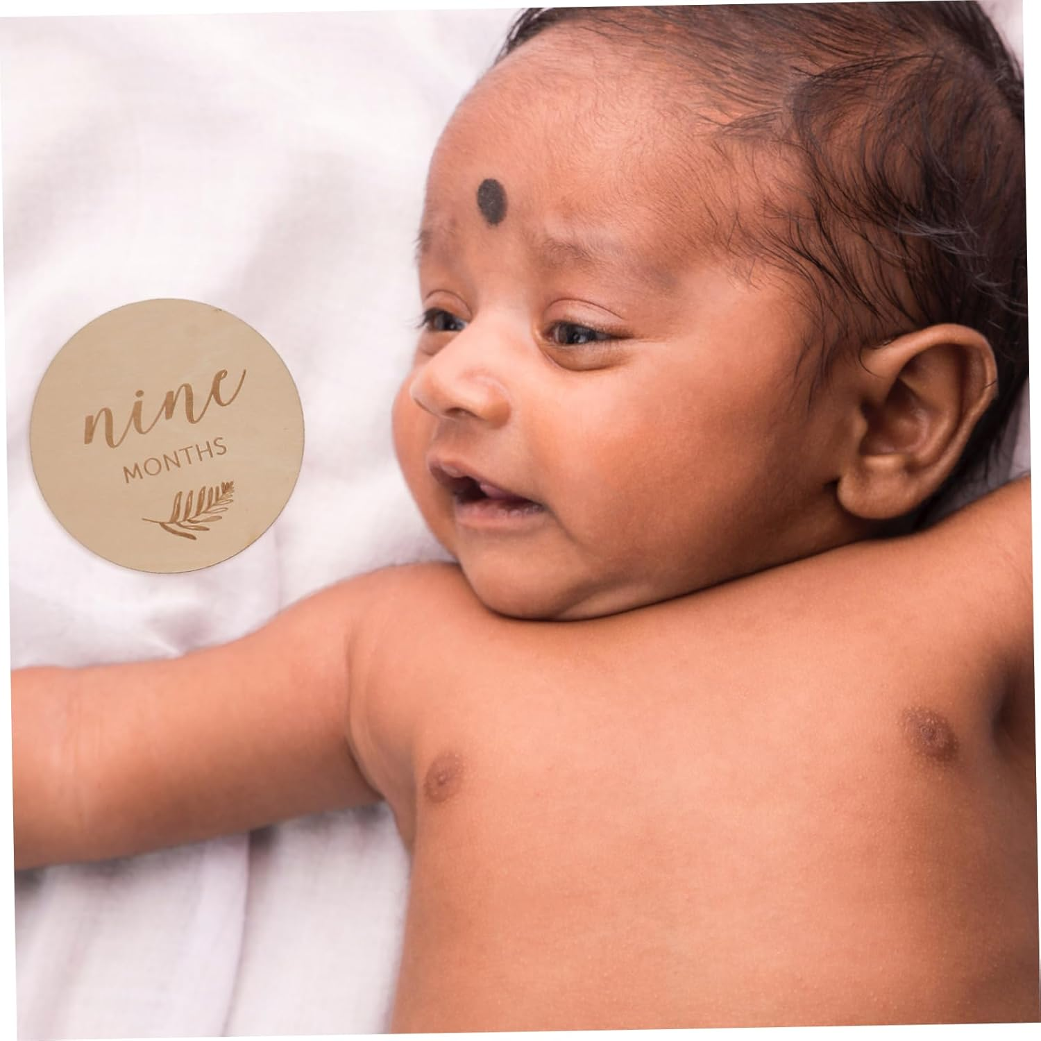 12Pcs Wooden Milestone Discs Photo Props for Milestone Cards Newborn Footprint Decoration Safe Skin-Friendly