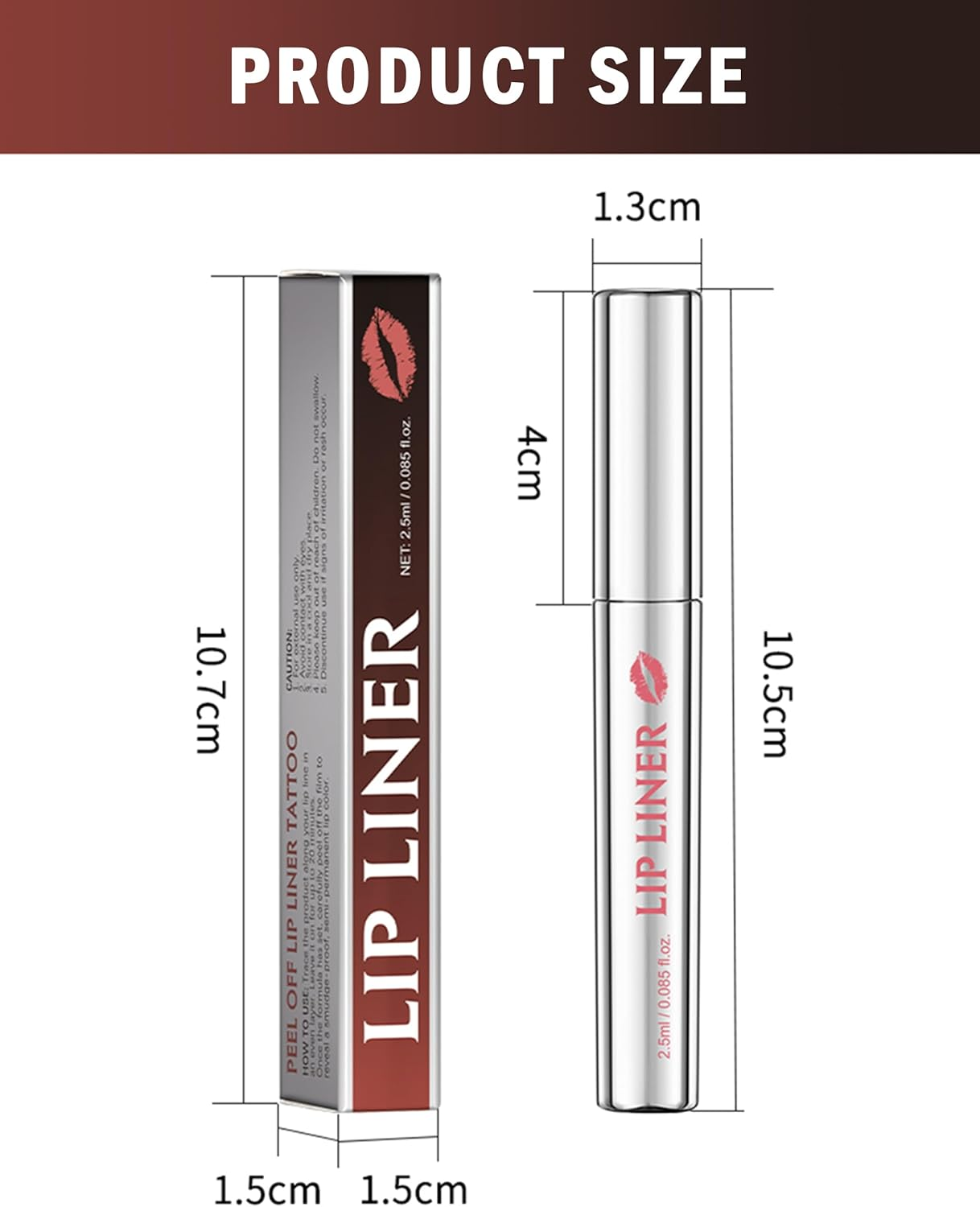 Erinde Peel off Lip Liner Stain with Tweezer, Long Lasting Lip Liner Peel Off, Waterproof Matte Finish Lipliner Tint for Women & Girls, Transfer Proof, Highly Pigmented Lipliners Makeup #2 image number 6