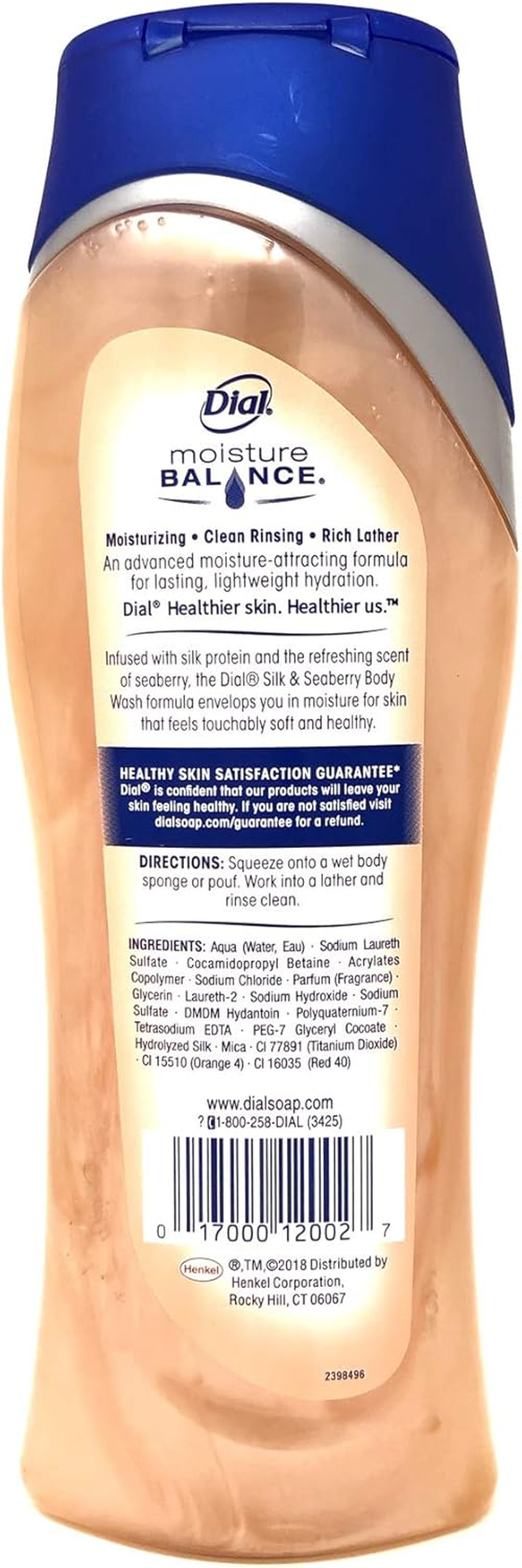 Dial Moisturizing Body Wash, Silk & Seaberry, 16 Ounce, (Pack of 2) image number 2