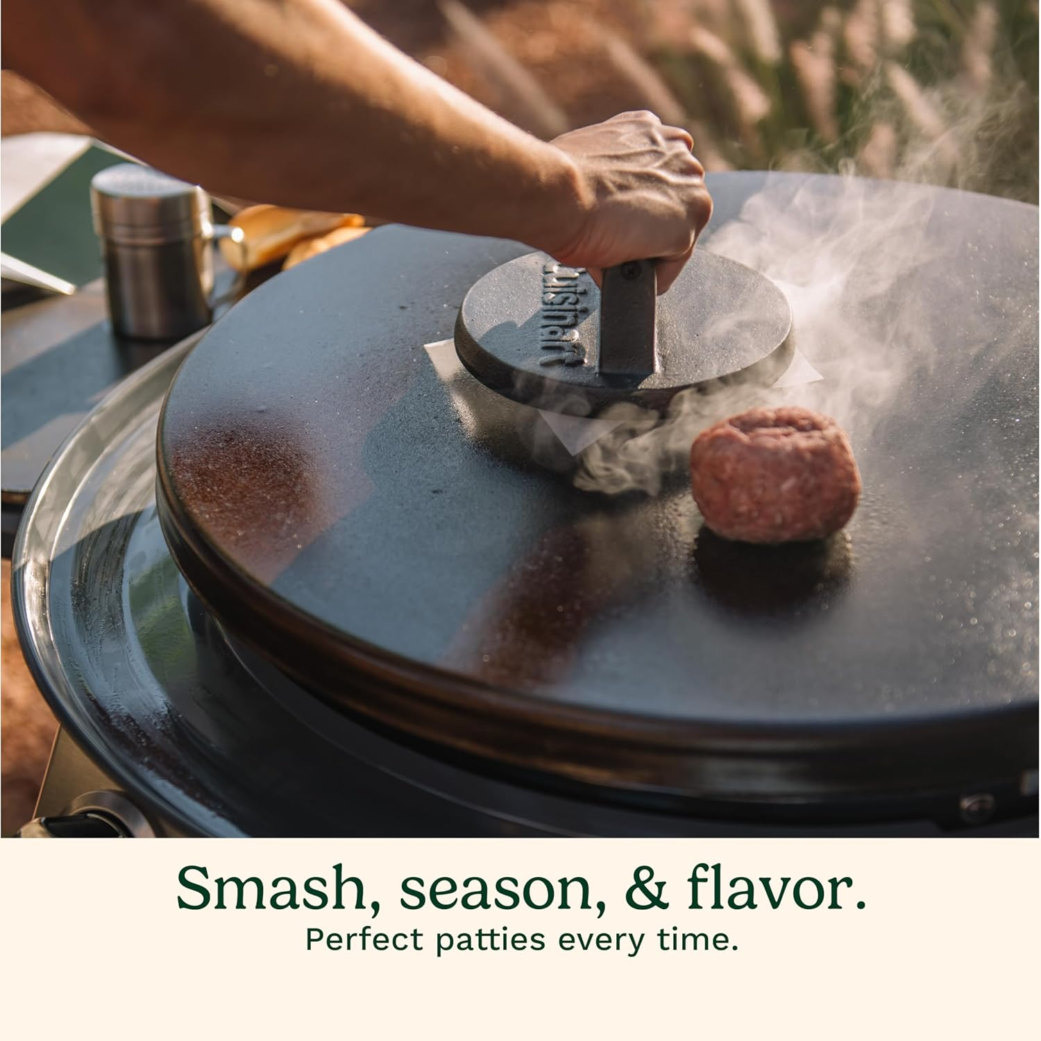 Cuisinart 6.5" Cast Iron Smashed Burger Press, Juicy & Crispy Burgers for Bbqs, Cookouts image number 4