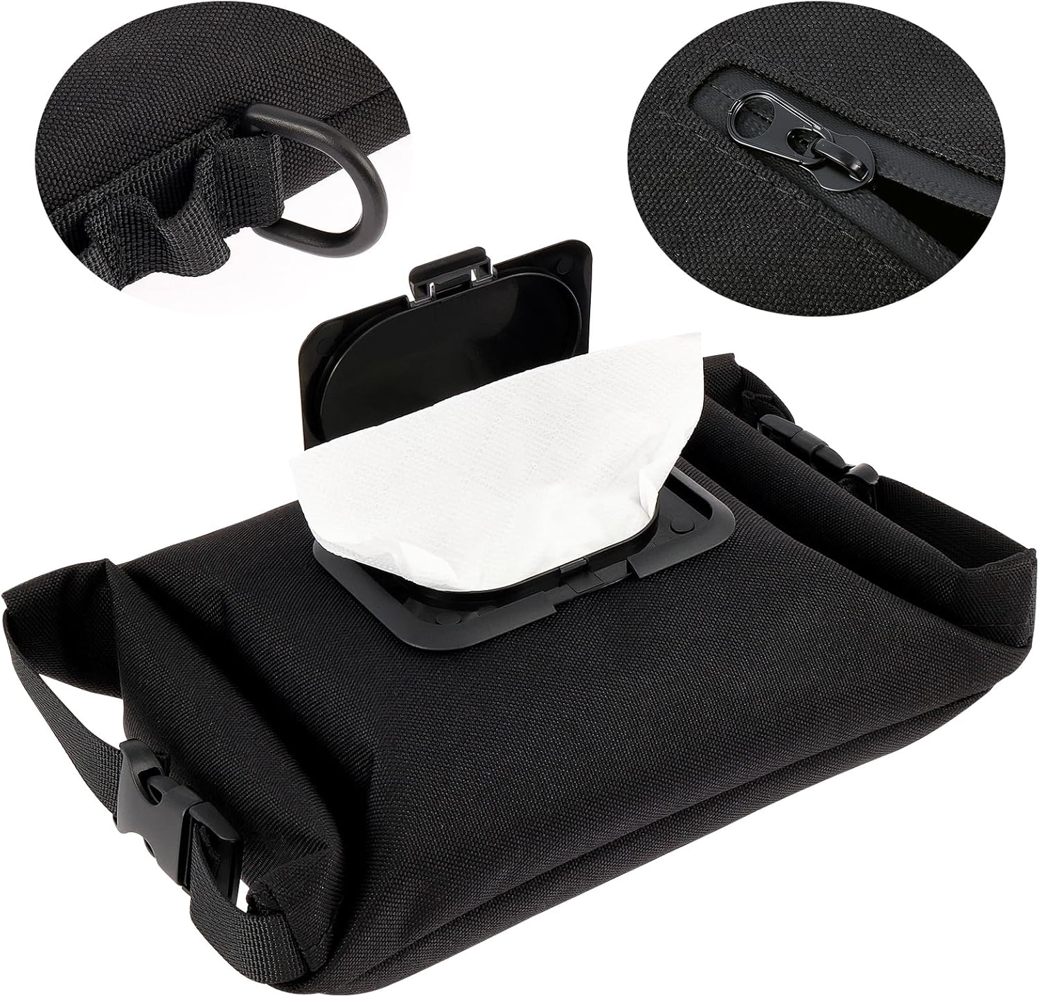 Baby Wipes Dispenser Portable Wet Wipes Pouches Dispenser Canvas Refillable Wipe Holder Keeps Wipes Fresh Reusable Travel Wet Wipe Container for Outdoor Outing Camping Hiking image number 5