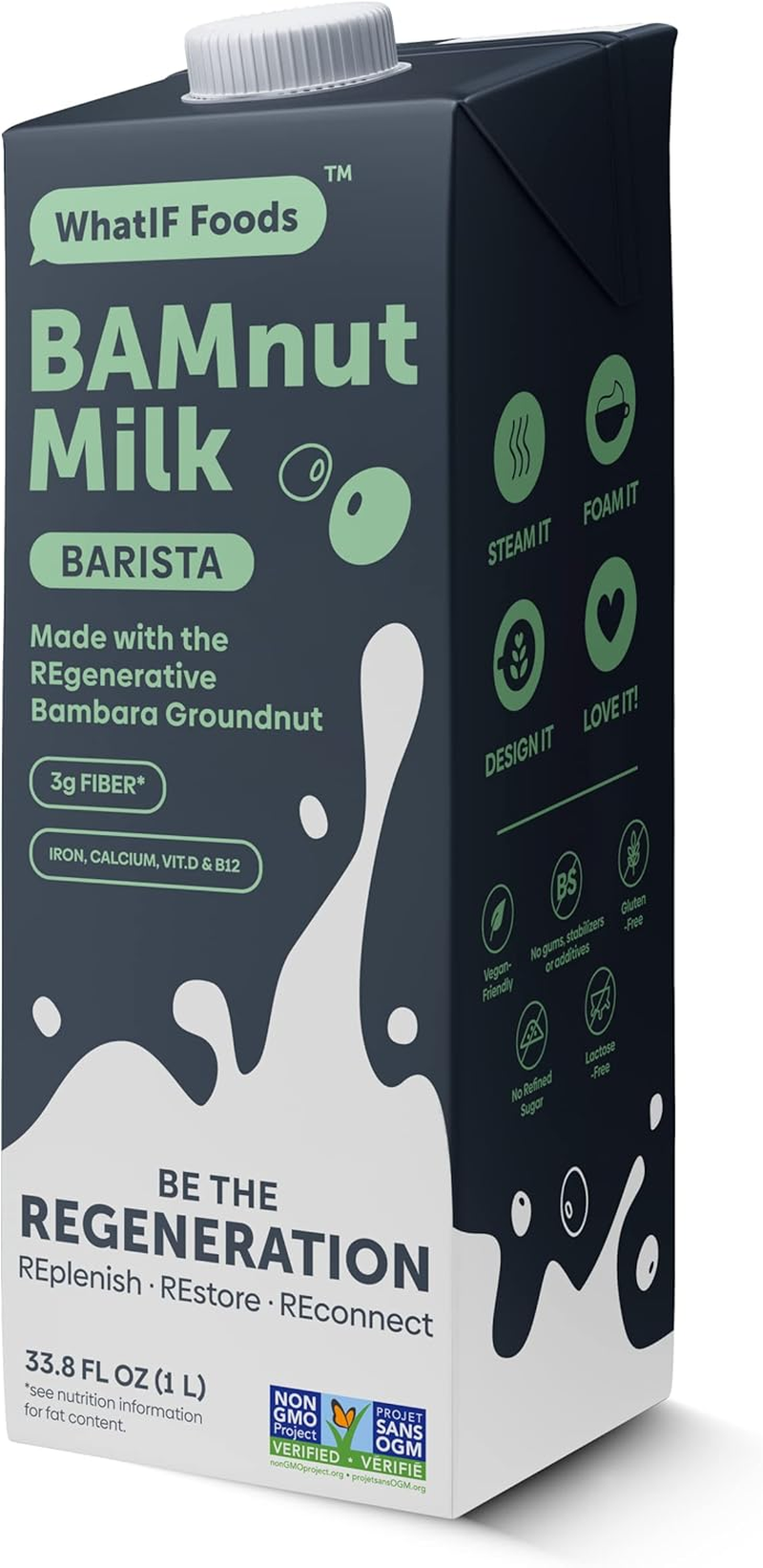 Bamnut Milk Barista | Extra Creamy, Unsweetened Shelf-Stable Plant-Based Milk | Vegan, Non-Dairy 33.8 Fl Oz - (By Whatif Foods image number 4