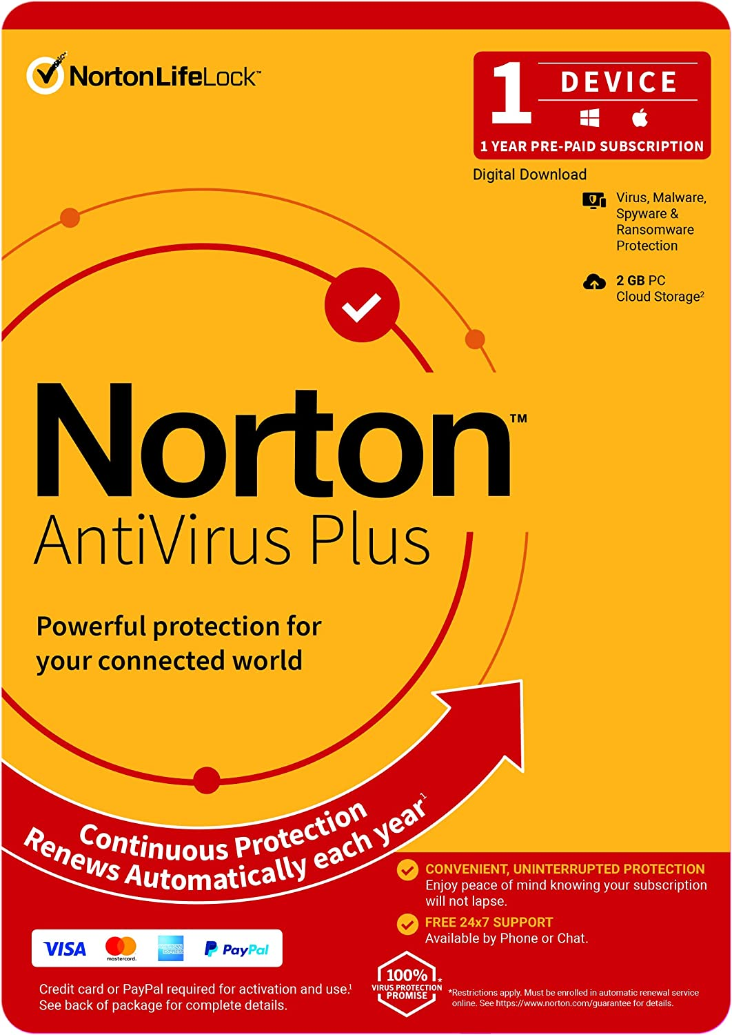 Norton Antivirus plus 1 User 1 Device 12 Month - PC